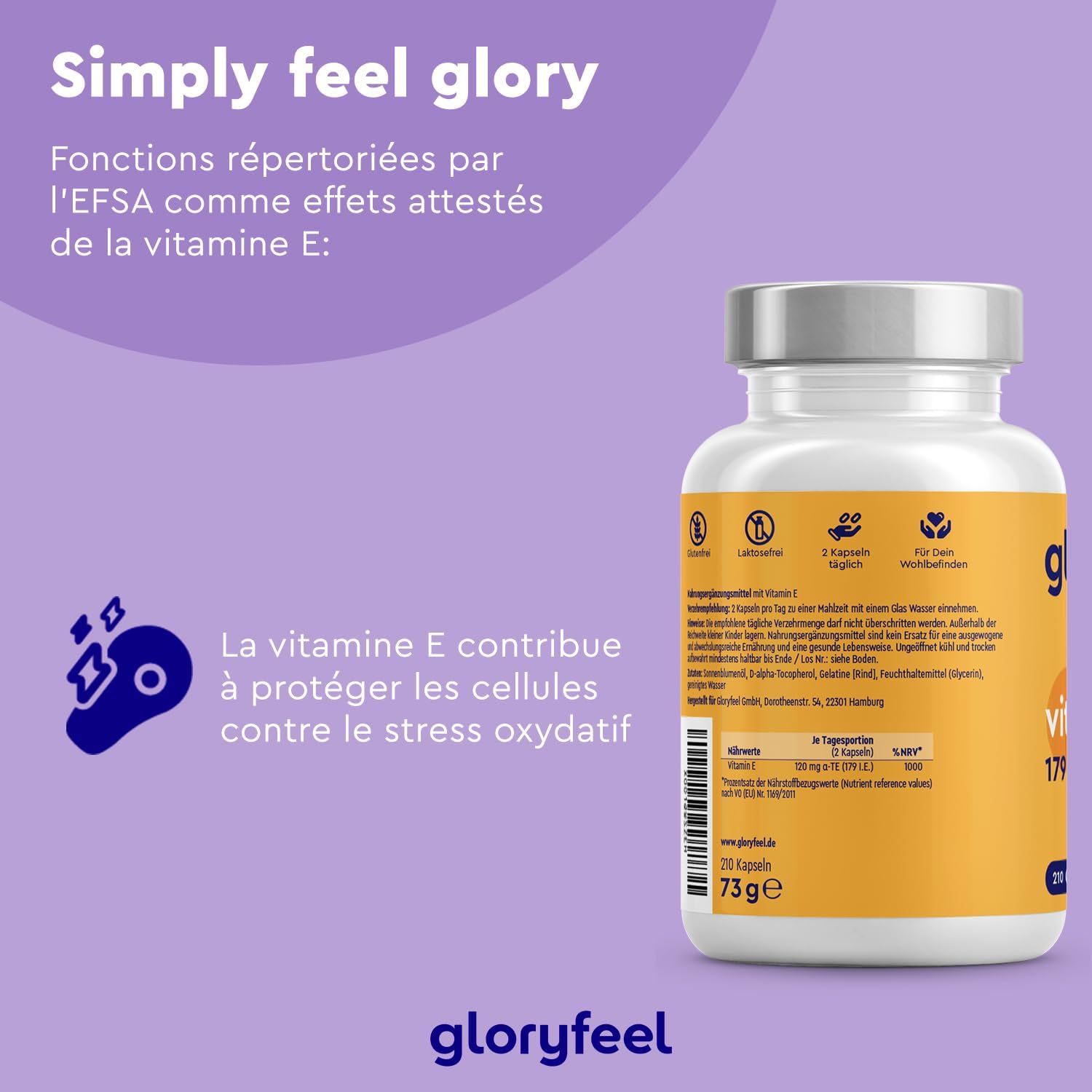 Vitamin E (210 Capsules), D-Alpha Tocopherol Bioactive and Easily Absorbed, 3 Months Cure, Protects Cells Against Oxidative Stress*, Food Supplement, Additive Free and Non-GMO - Image 5