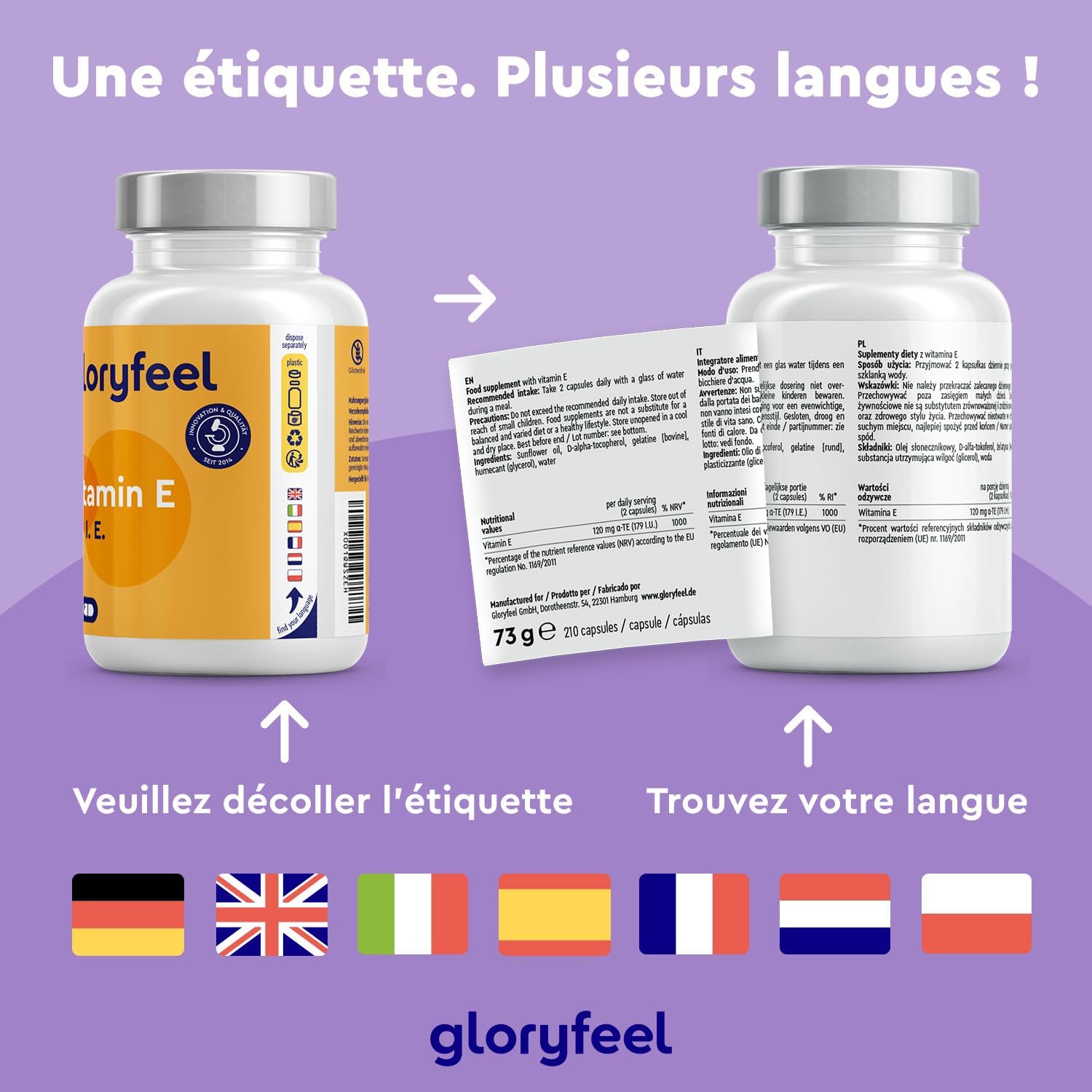 Vitamin E (210 Capsules), D-Alpha Tocopherol Bioactive and Easily Absorbed, 3 Months Cure, Protects Cells Against Oxidative Stress*, Food Supplement, Additive Free and Non-GMO - Image 7