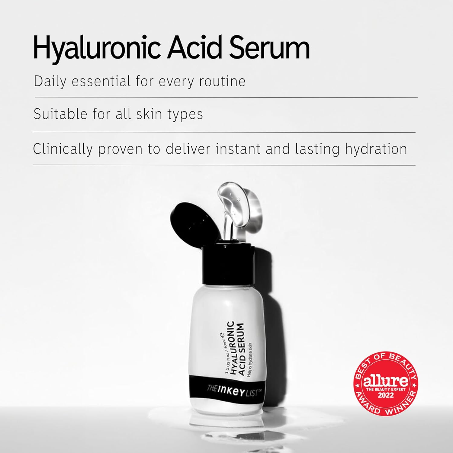 The INKEY List 2% Hyaluronic Acid Serum for plumping and smoothing all skin types 30 ml - Image 3