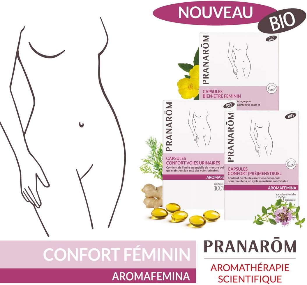 Pranarôm Feminine Wellness Evening Primrose Vegetable Oil for Menstrual Balance and Maintains Skin Health and Beauty Aromafemina 30 Capsules (Pack of 2) - Image 4