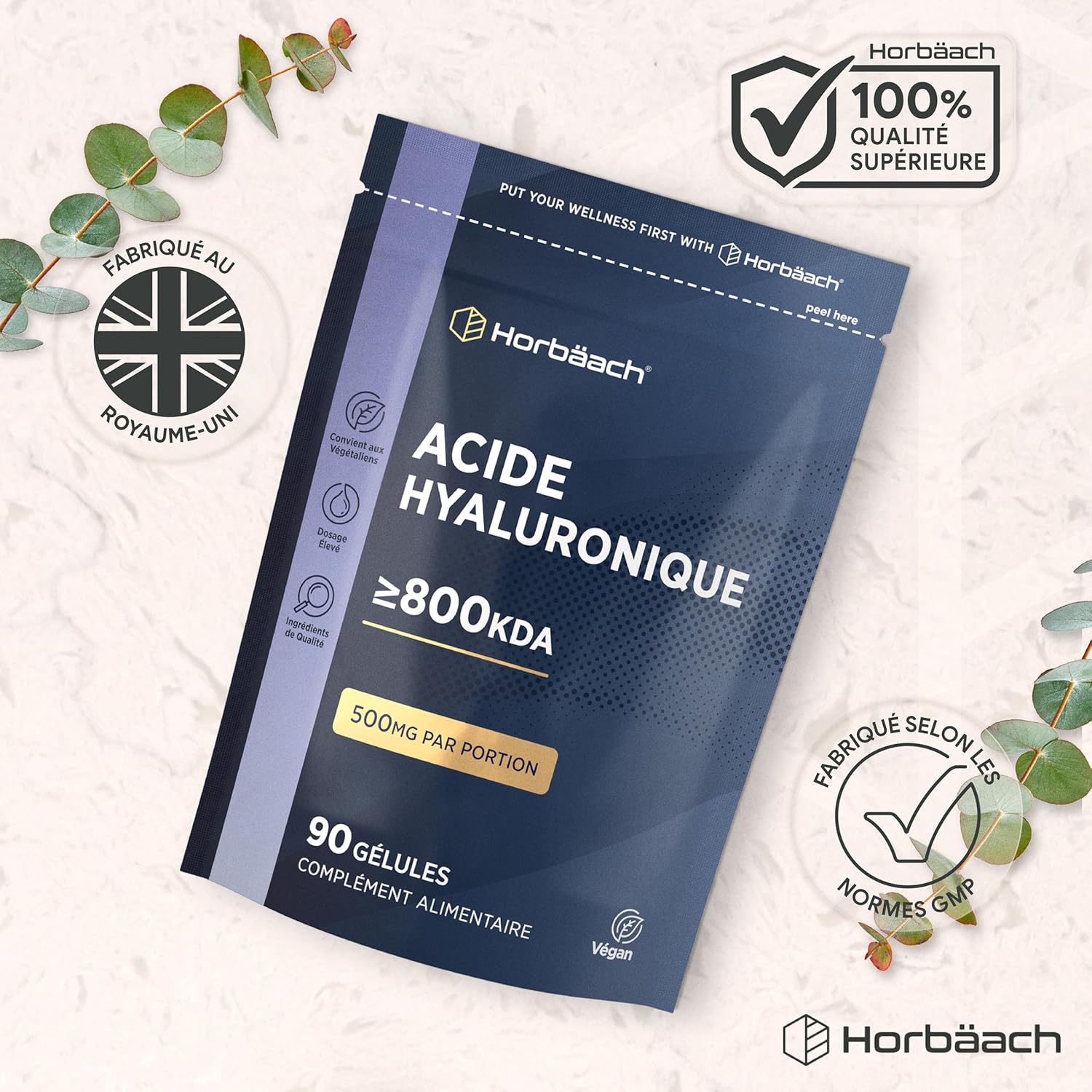Hyaluronic Acid 800kDA | 90 Vegan Capsules | Hyaluronic Acid Capsules | High Dosed | Dietary Supplement Hair, Skin, Eyes & Joints | by Horbaach - Image 10