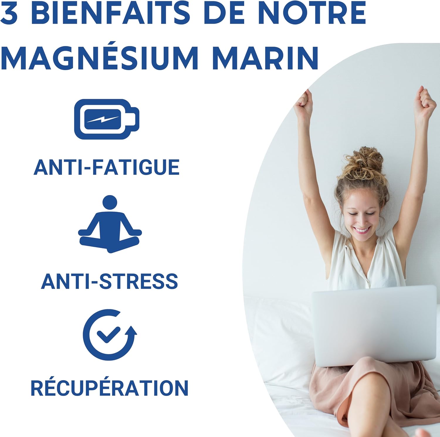 MARINE MAGNESIUM + Vitamin B6 | Up to 300 mg/day | Against fatigue, anti-stress, muscle recovery | Up to 6 months cure | Food supplement | Made in France - Image 3