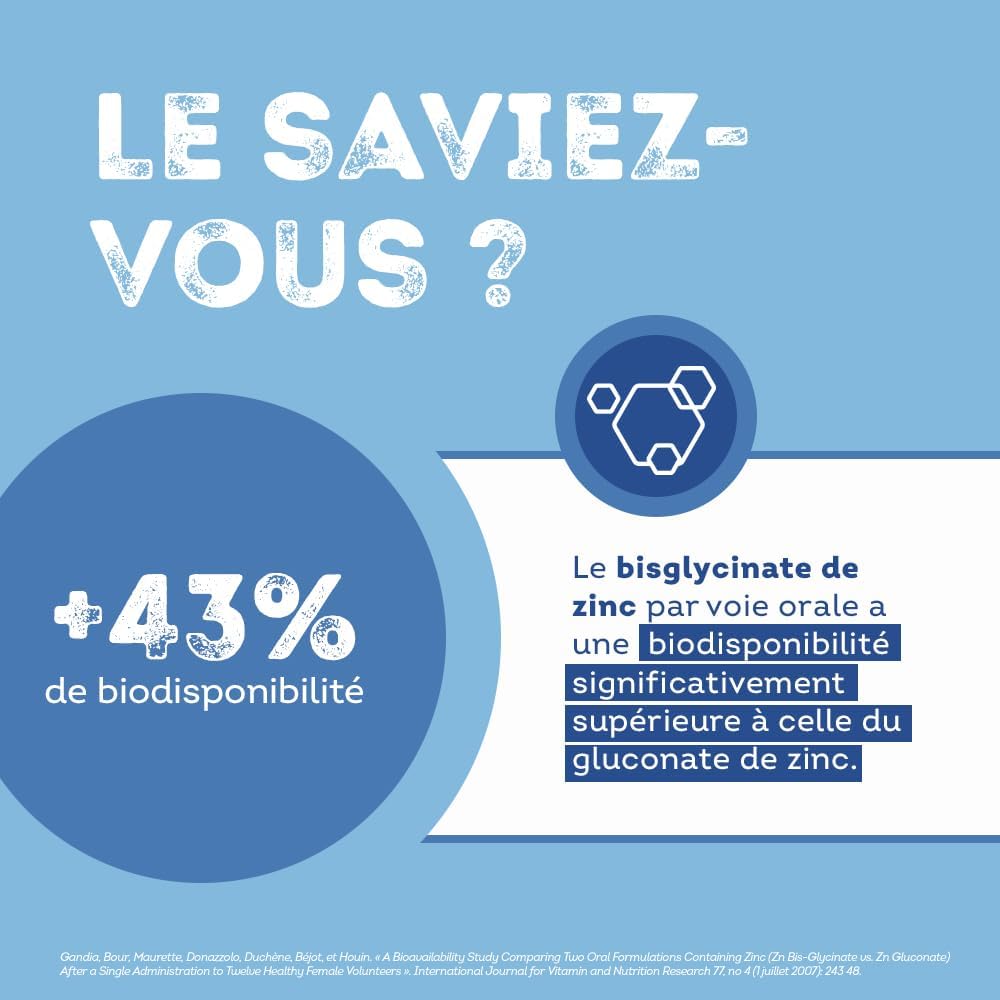 Zinc Bisglycinate 700 tablets - Acne, Skin, Hair, Immunity - Contains 46 mg of Zinc Bisglycinate (including 15mg Zinc Element) - Without Digestive Discomfort - Vegan - Made in France - Vitavea - Image 6