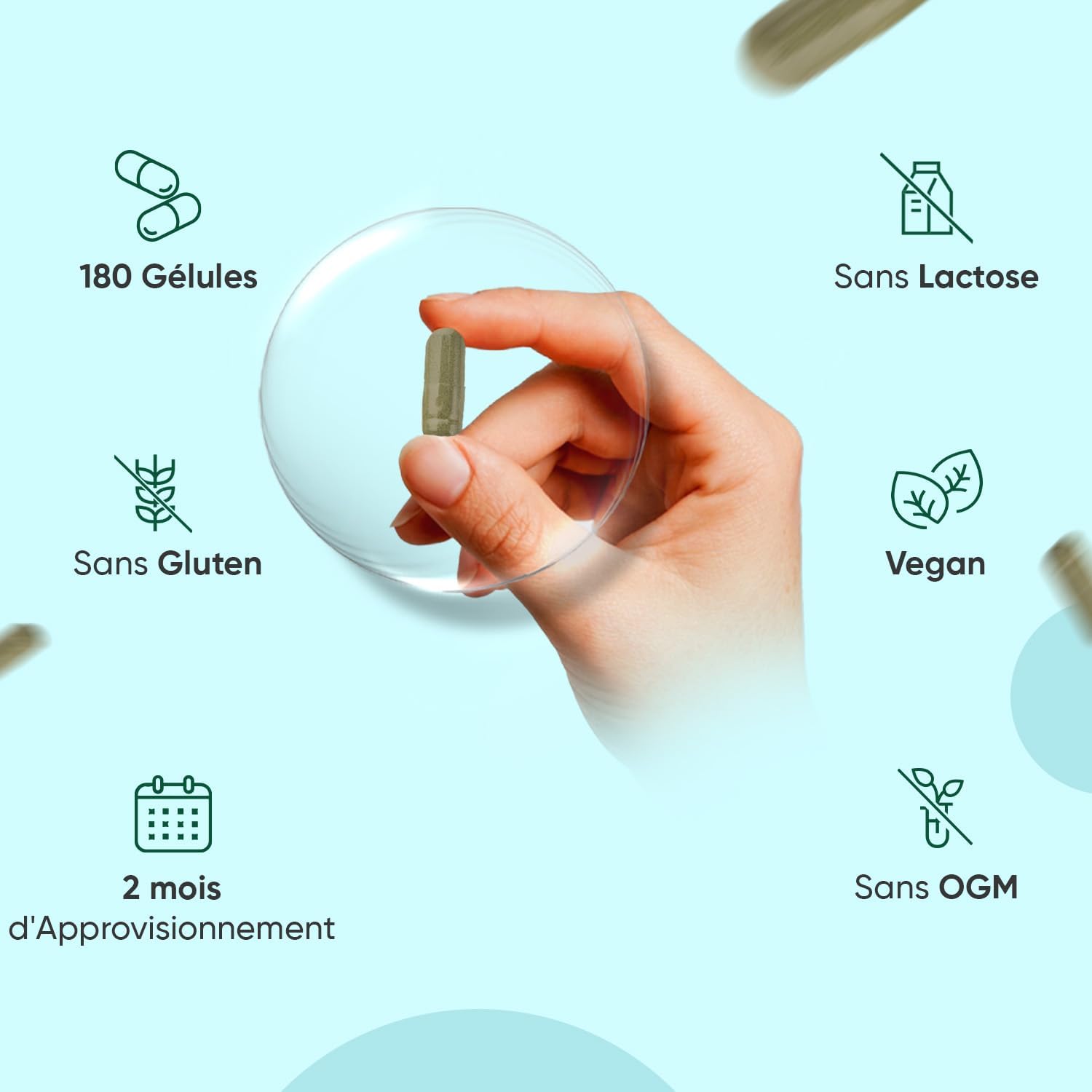 Vegan Collagen and Hyaluronic Acid 180 Vegan Capsules, 2 Month Supply with Multivitamins and Minerals Vitamin C, E, Zinc, MSM, Resveratrol, and Probiotic Lactobacillus Acidophilus - Image 8