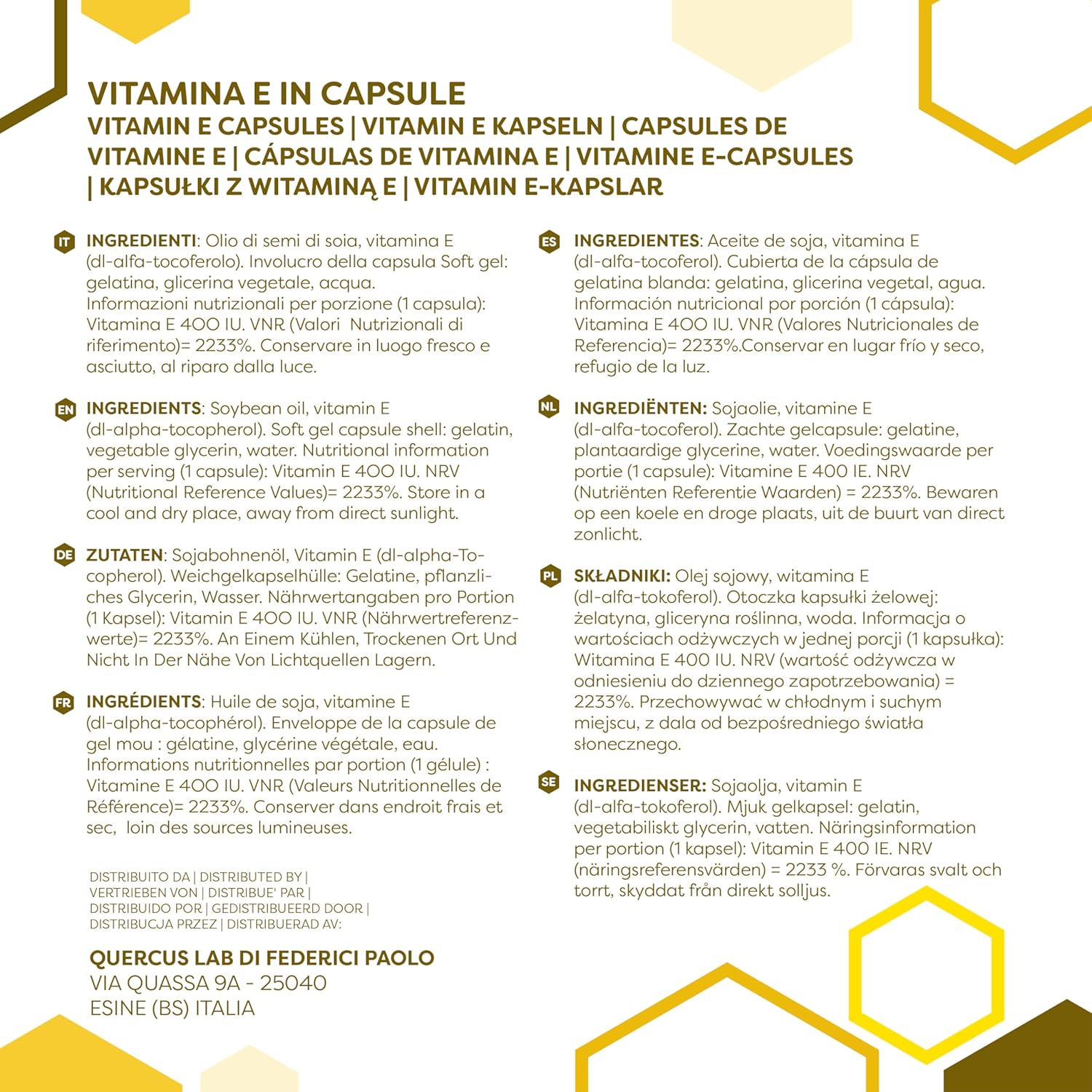 Erbotech, Vitamin E, pack of approx. 100 capsules, 400IU, vitamin E supplement, protects cells against oxidative stress, 72 g - Image 6