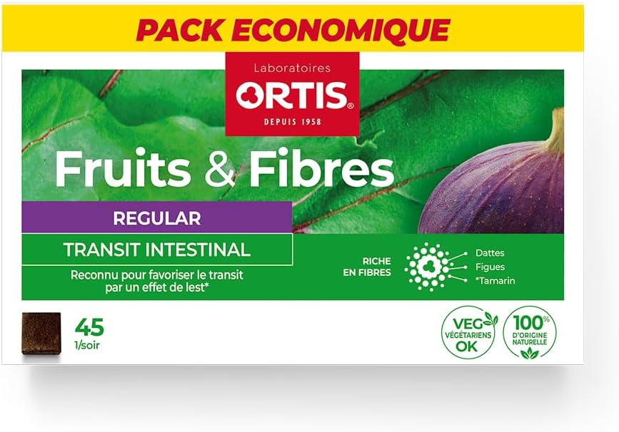 Ortis fruits & fibres regular intestinal transit 45 chewable cubes - Image 3
