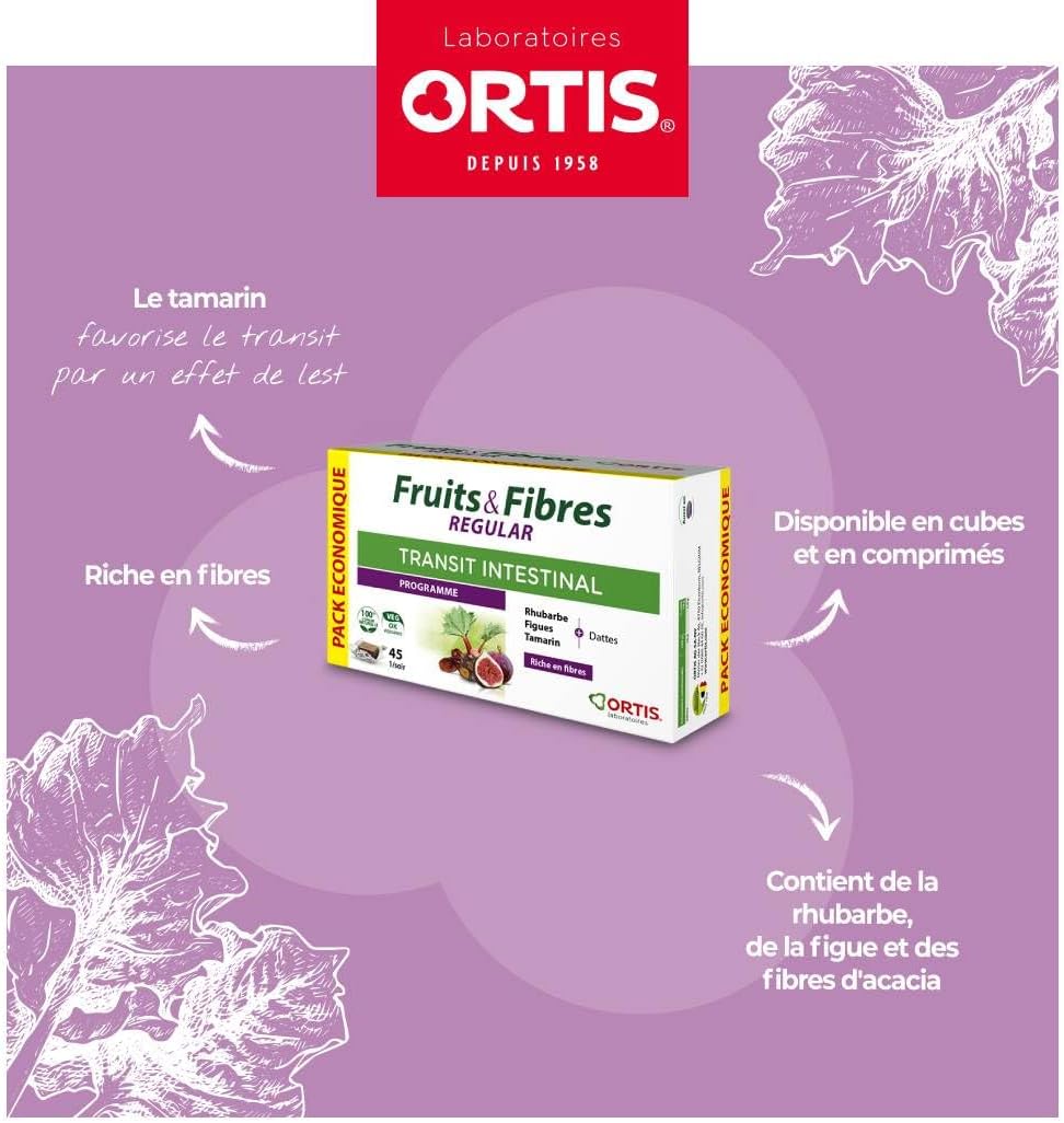 Ortis fruits & fibres regular intestinal transit 45 chewable cubes - Image 6