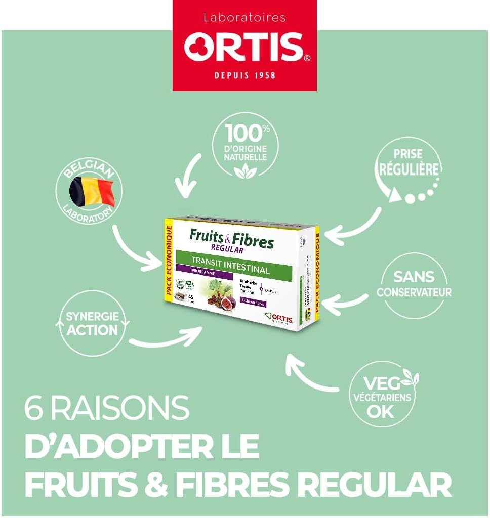 Ortis fruits & fibres regular intestinal transit 45 chewable cubes - Image 7