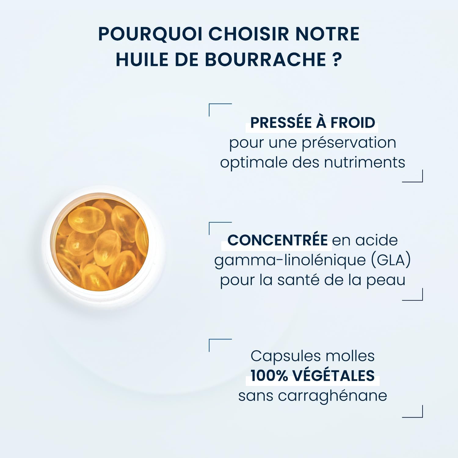 Pure Organic Borage Oil - Borage Oil Certified Carrageenan & Gelatin Free - 20% Gamma Linolenic Acid - 60 Capsules (1 Month) - Image 3