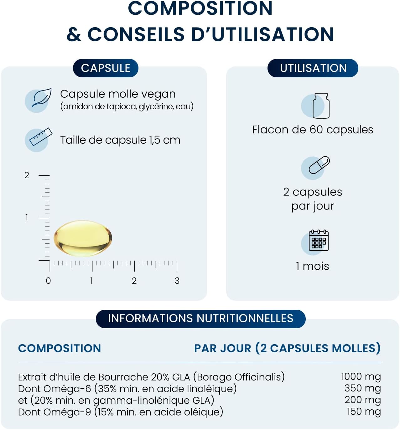 Pure Organic Borage Oil - Borage Oil Certified Carrageenan & Gelatin Free - 20% Gamma Linolenic Acid - 60 Capsules (1 Month) - Image 8