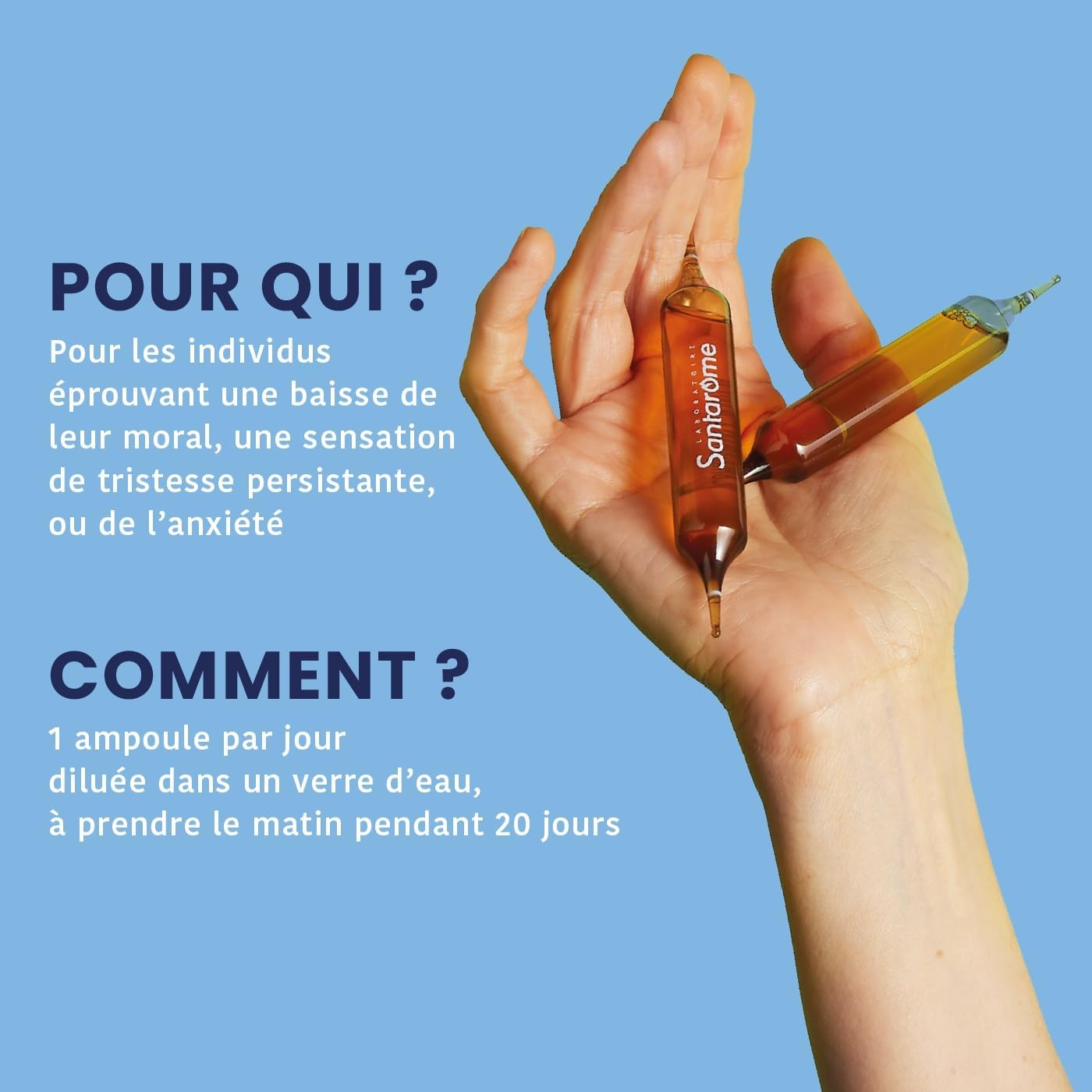 Santarome Griffonia Rhodiola Nervousness Supplement for Relaxation and Relaxation 5-HTP Titled 20 Ampoules Vegan Made in France - Image 5