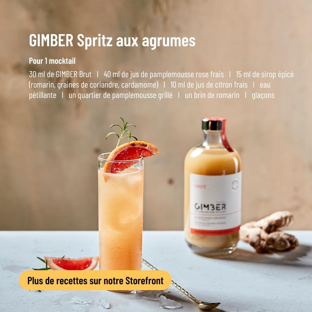GIMBER N°2 700ml Brut - Organic Ginger Concentrate | 50% Less Sugar | Alcohol Free & Natural | Premium Organic Ginger Yuzu & Lemon Thyme Drink for Drinks & Cocktails - Image 7
