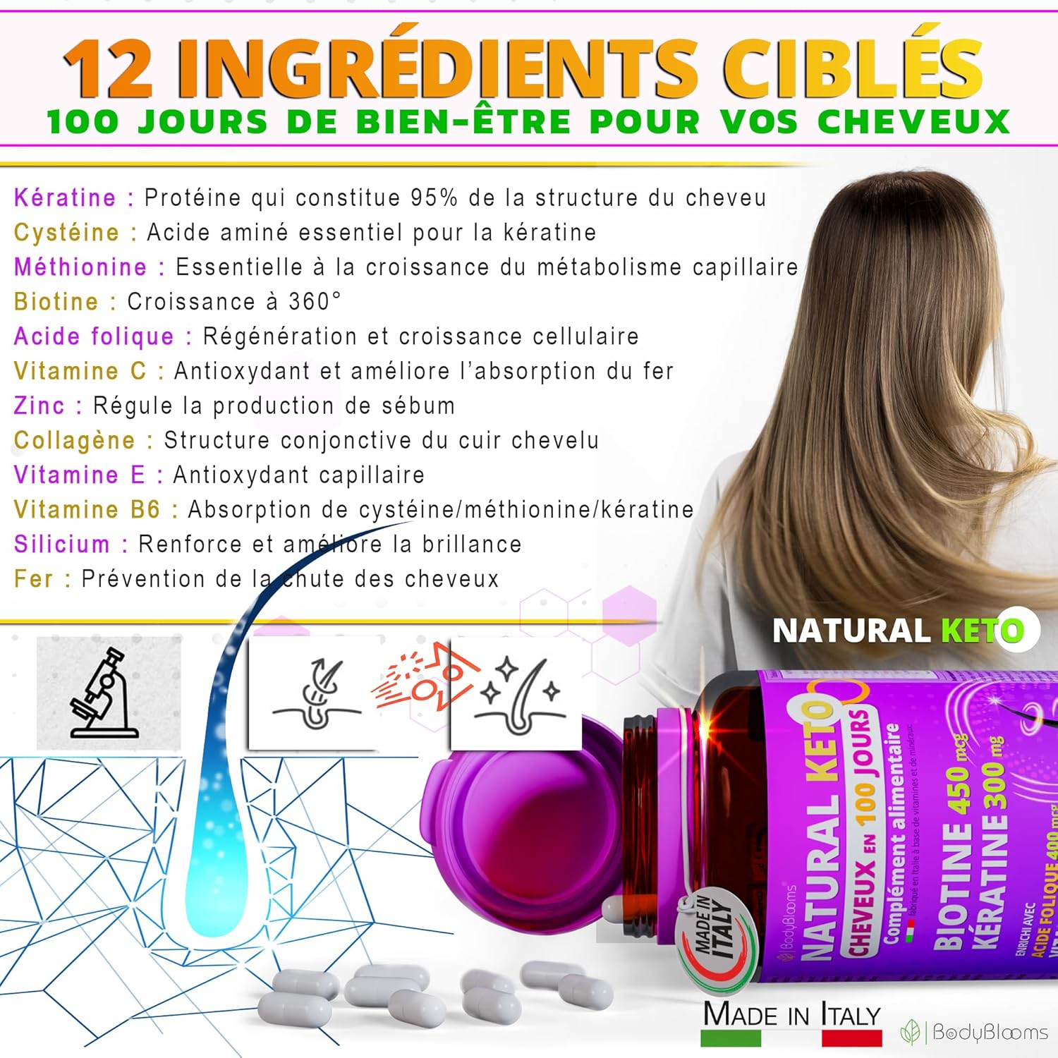 Biotin hair growth fast | hair supplement with 12 vitamins | very fast hair growth | hair loss for women and men | hair growth | NATURALKETO hair supplement - Image 4