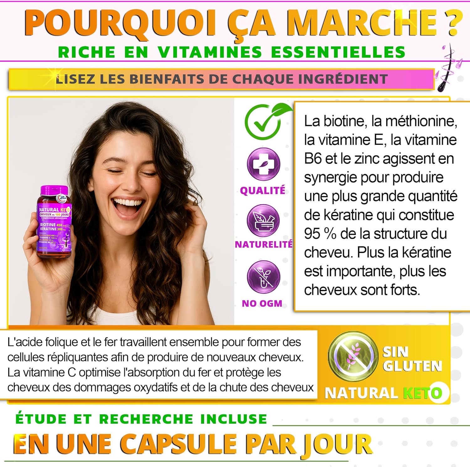 Biotin hair growth fast | hair supplement with 12 vitamins | very fast hair growth | hair loss for women and men | hair growth | NATURALKETO hair supplement - Image 6