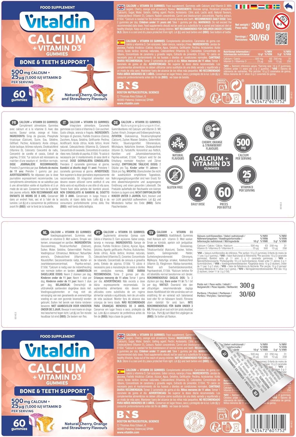 VITALDIN Calcium + Vitamin D3 Gummies - 500mg Calcium & 1,000 IU Vitamin D Per Dose - 60 Gums (for 1 Month) Fruit Flavour - Strengthens Bones & Teeth - Gluten Free - For Kids & Adults - Image 9