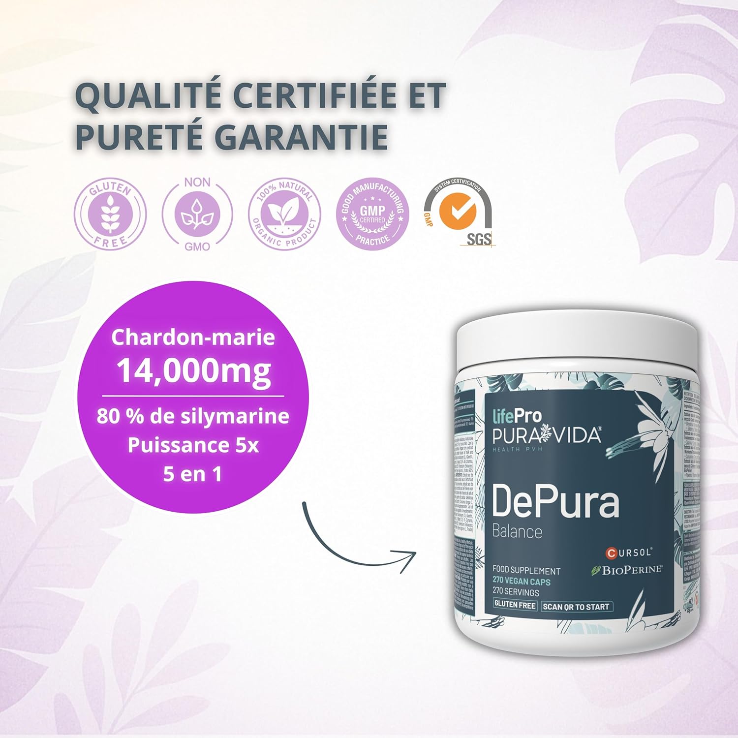 Organic Milk Thistle – 5x Plus Silymarin Active (213 mg, 80% Standardized) – Equivalent to 14,000 mg/capsule – 5-in-1 Formula with Artichoke, Turmeric Cursol, Lion's Mane, BioPerine – 270 Capsules - Image 7