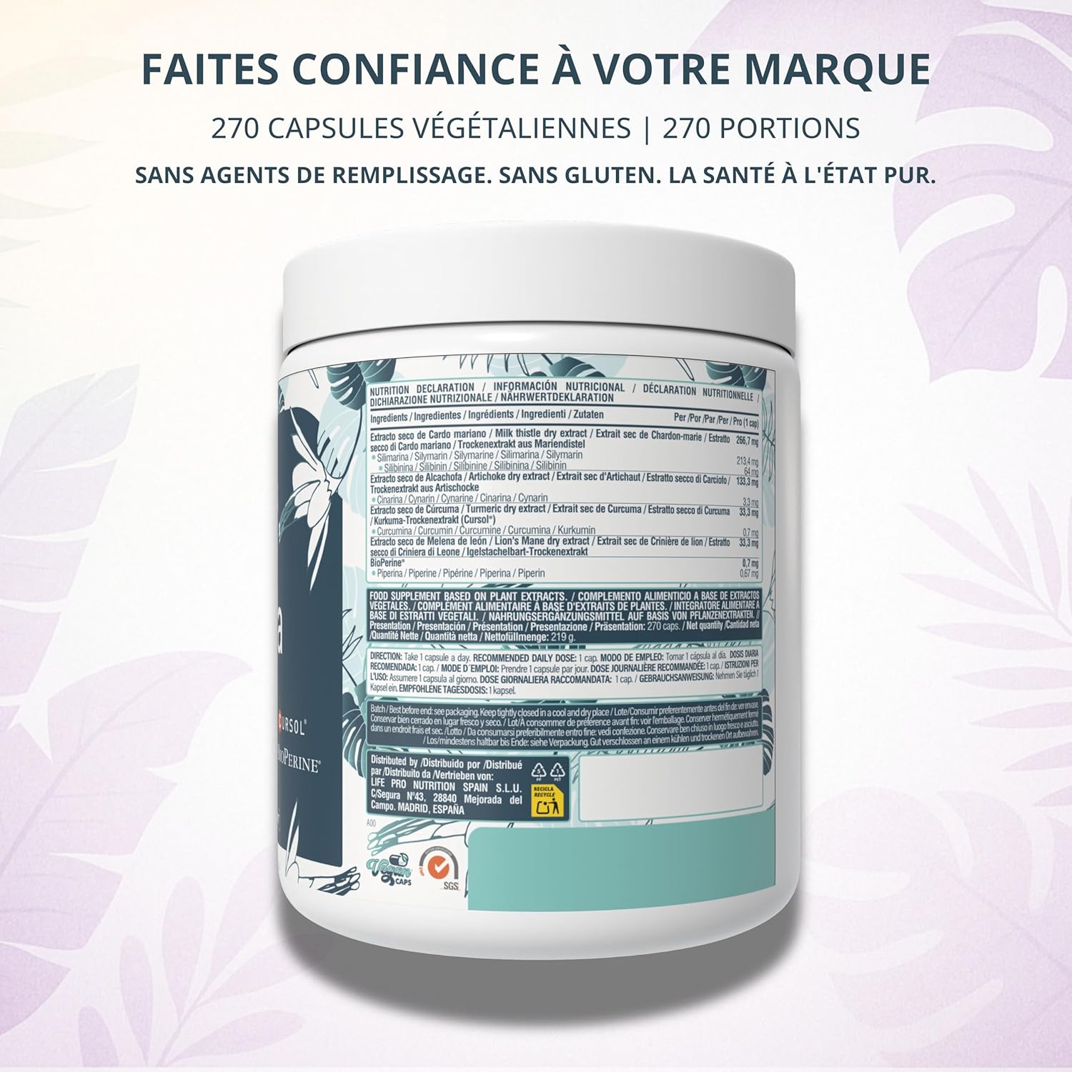 Organic Milk Thistle – 5x Plus Silymarin Active (213 mg, 80% Standardized) – Equivalent to 14,000 mg/capsule – 5-in-1 Formula with Artichoke, Turmeric Cursol, Lion's Mane, BioPerine – 270 Capsules - Image 10