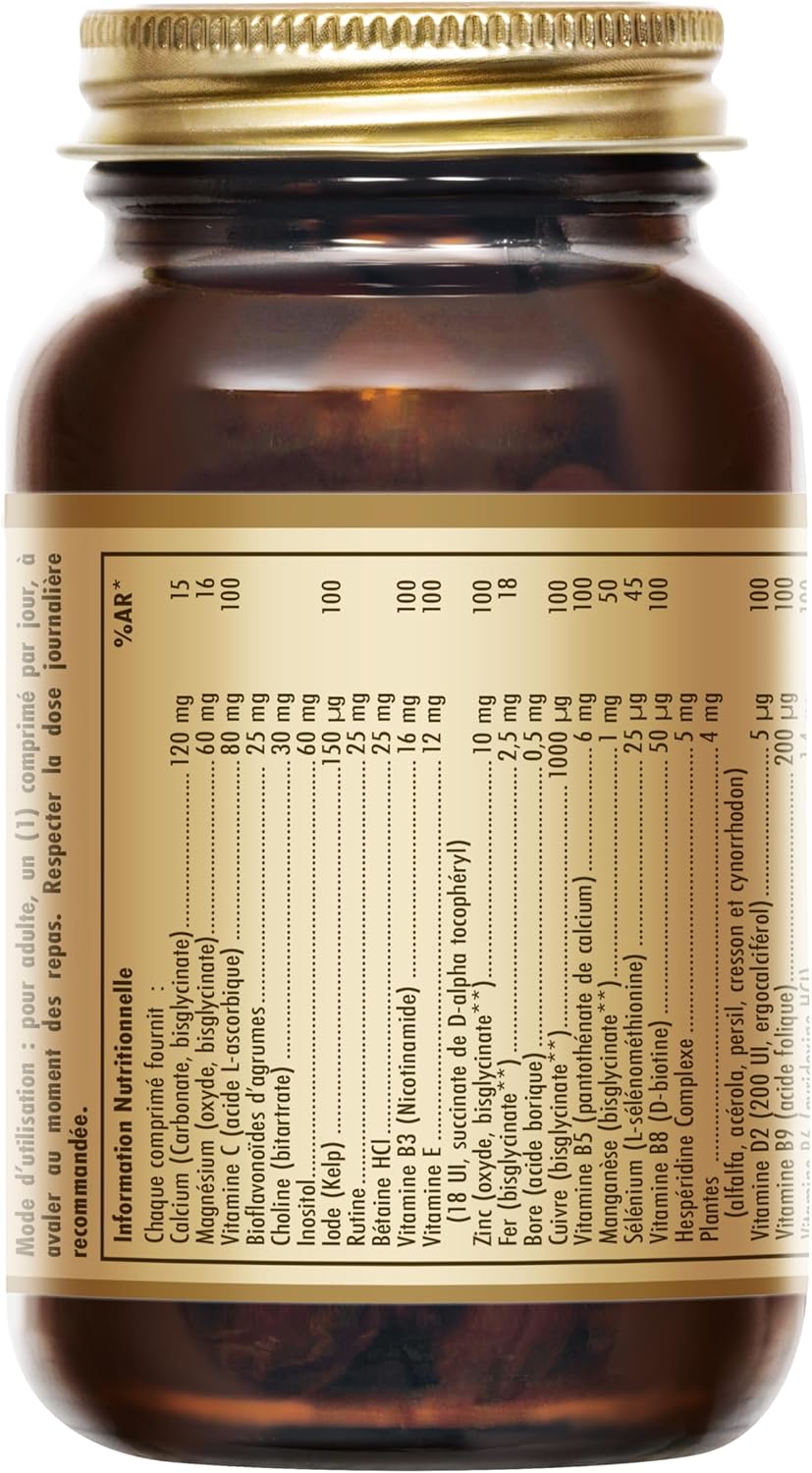 Solgar Multi I - Complete Multivitamin - Fatigue Reduction - Iron, Magnesium, Vitamins, Zinc, Minerals - Vitality and Energy - Food Supplement - Bottle of 30 Tablets - Image 4