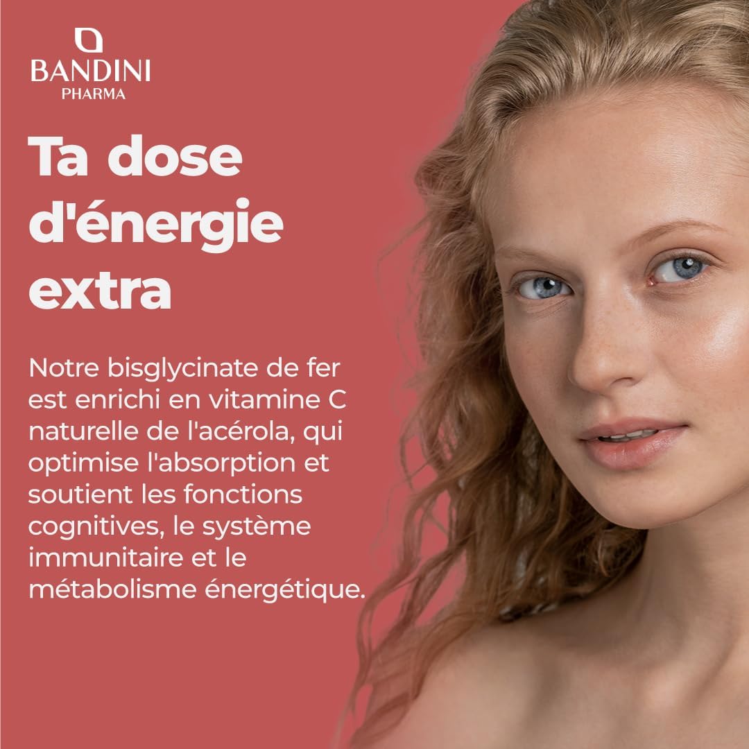 Bandini® Iron Bisglycinate 80mg 180 Capsules (6 Months) + Vitamin C and Acerola - Nutritional Supplement Absorption & Maximum Bioavailability - For Fatigue & Immune System - Vegan Capsules - Image 4