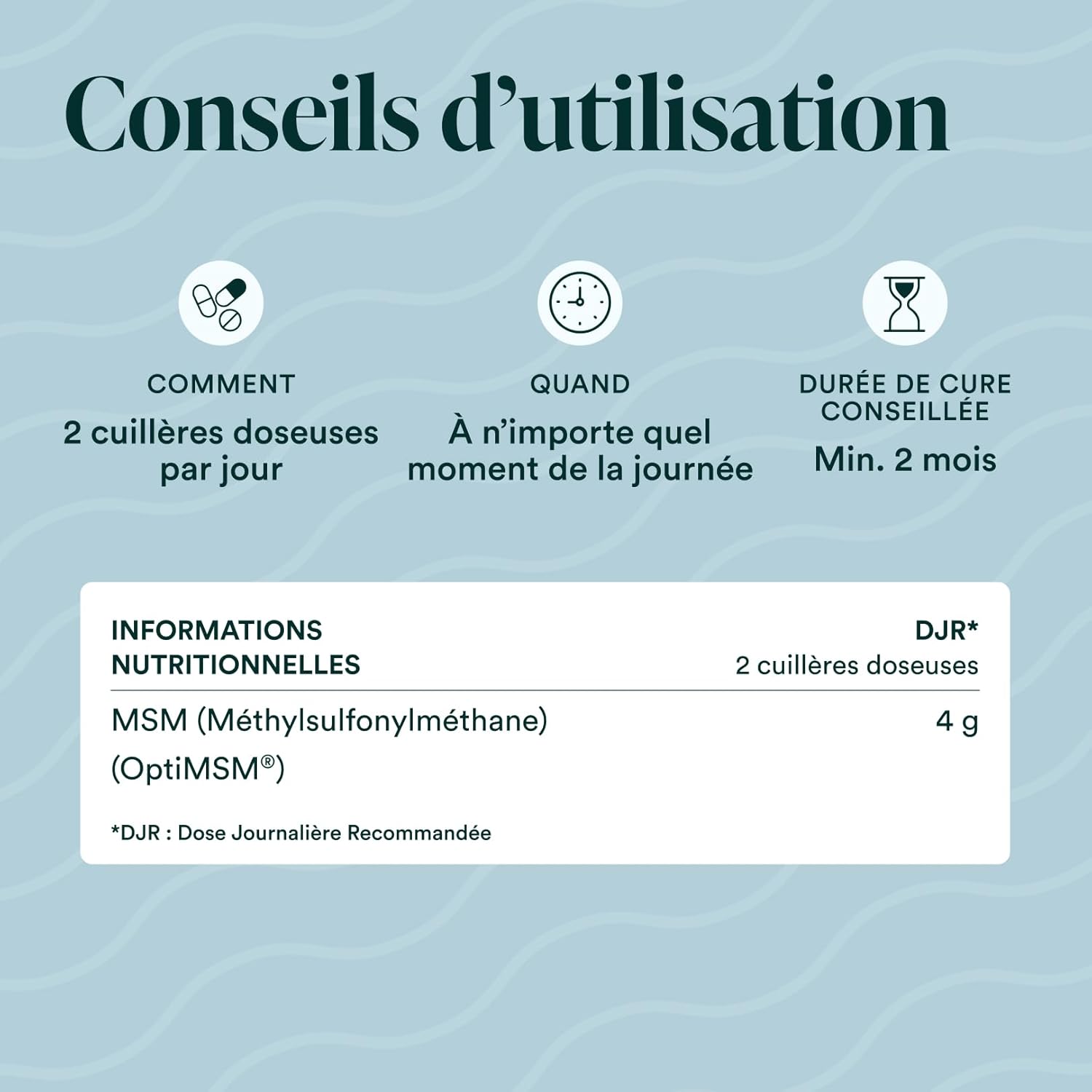 NOVOMA OptiMSM® 500 g, Organic Sulphur Powder, 100% MSM Plant-Derived, Relieves Joint Pain & Improves Hair Beauty, Measuring Spoon Included - Image 6