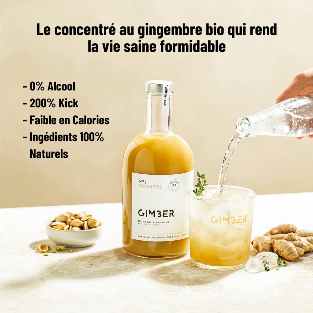 GIMBER N°1 500ml Original - Organic Ginger Concentrate with Ginger, Lemon and Spices | Alcohol-free, 100% Organic | Pure or Mocktail Drinking - Image 3