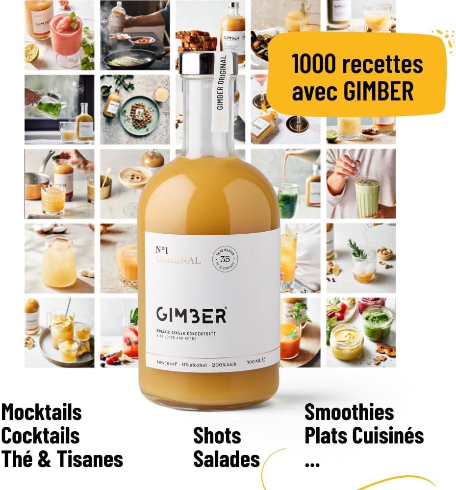 GIMBER N°1 500ml Original - Organic Ginger Concentrate with Ginger, Lemon and Spices | Alcohol-free, 100% Organic | Pure or Mocktail Drinking - Image 5