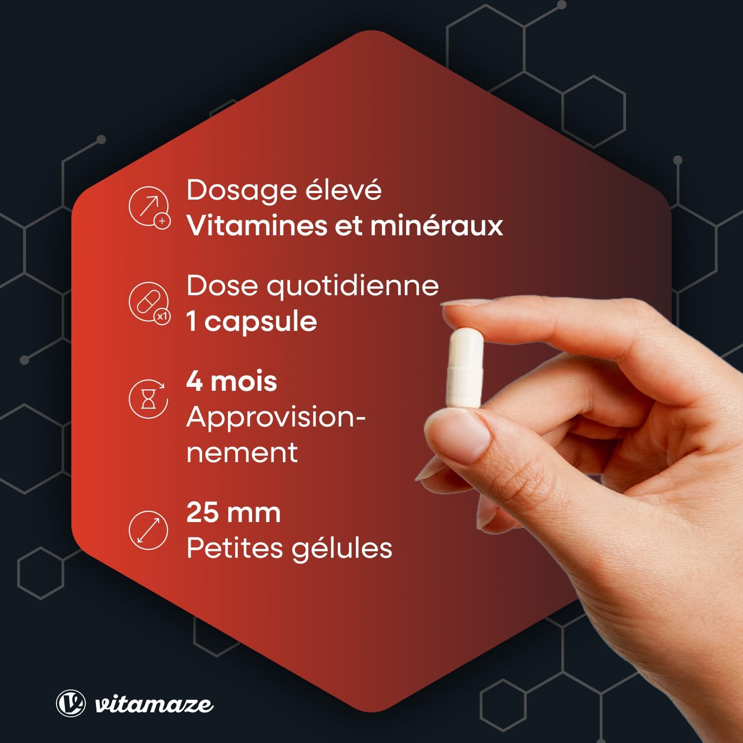 Multivitamins and Minerals 23 Vitamins A-Z & Minerals - Mineral Substances and Trace Elements - 120 Vegetarian Capsules for 4 Months - Without Unnecessary Additives… - Image 3