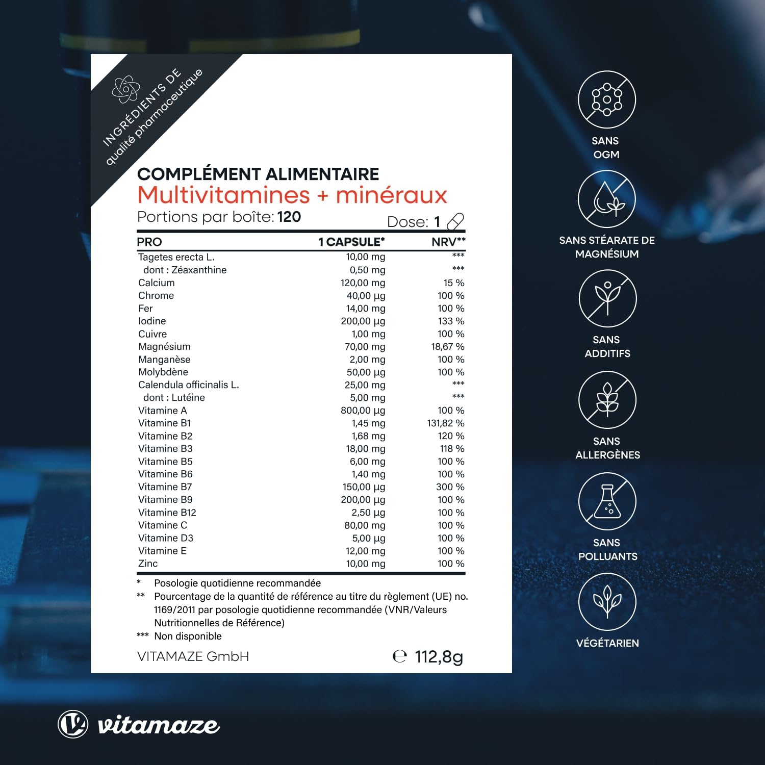 Multivitamins and Minerals 23 Vitamins A-Z & Minerals - Mineral Substances and Trace Elements - 120 Vegetarian Capsules for 4 Months - Without Unnecessary Additives… - Image 6