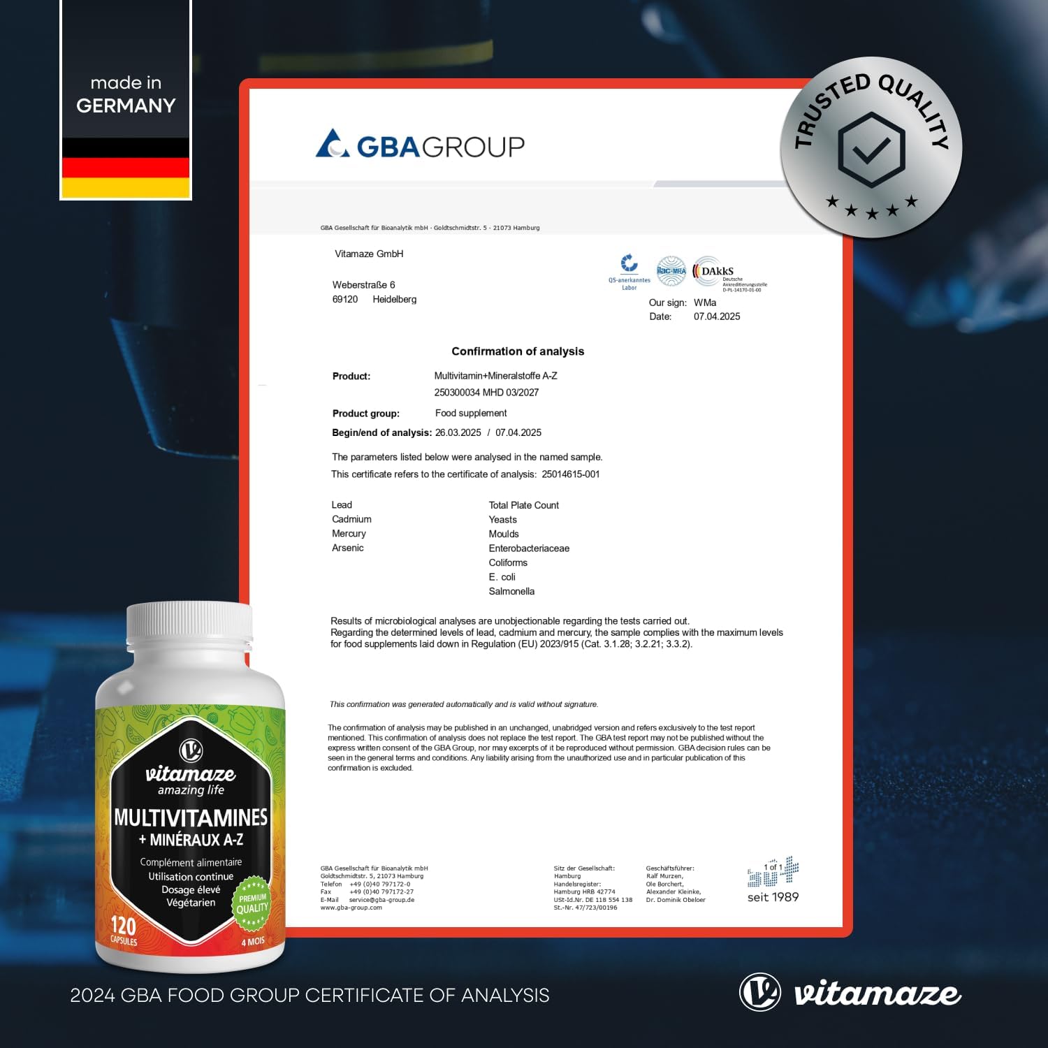 Multivitamins and Minerals 23 Vitamins A-Z & Minerals - Mineral Substances and Trace Elements - 120 Vegetarian Capsules for 4 Months - Without Unnecessary Additives… - Image 8