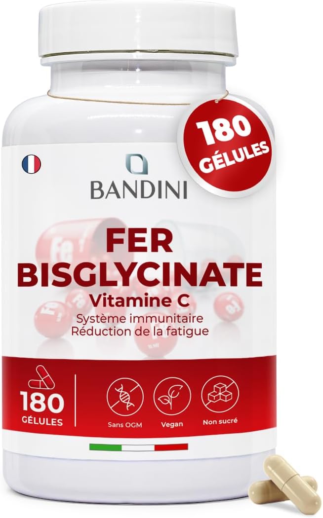 Bandini® Iron Bisglycinate 80mg 180 Capsules (6 Months) + Vitamin C and Acerola - Nutritional Supplement Absorption & Maximum Bioavailability - For Fatigue & Immune System - Vegan Capsules - Image 2