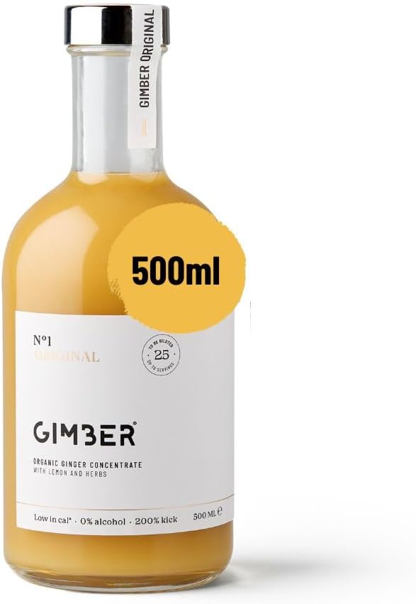 GIMBER N°1 500ml Original - Organic Ginger Concentrate with Ginger, Lemon and Spices | Alcohol-free, 100% Organic | Pure or Mocktail Drinking - Image 2