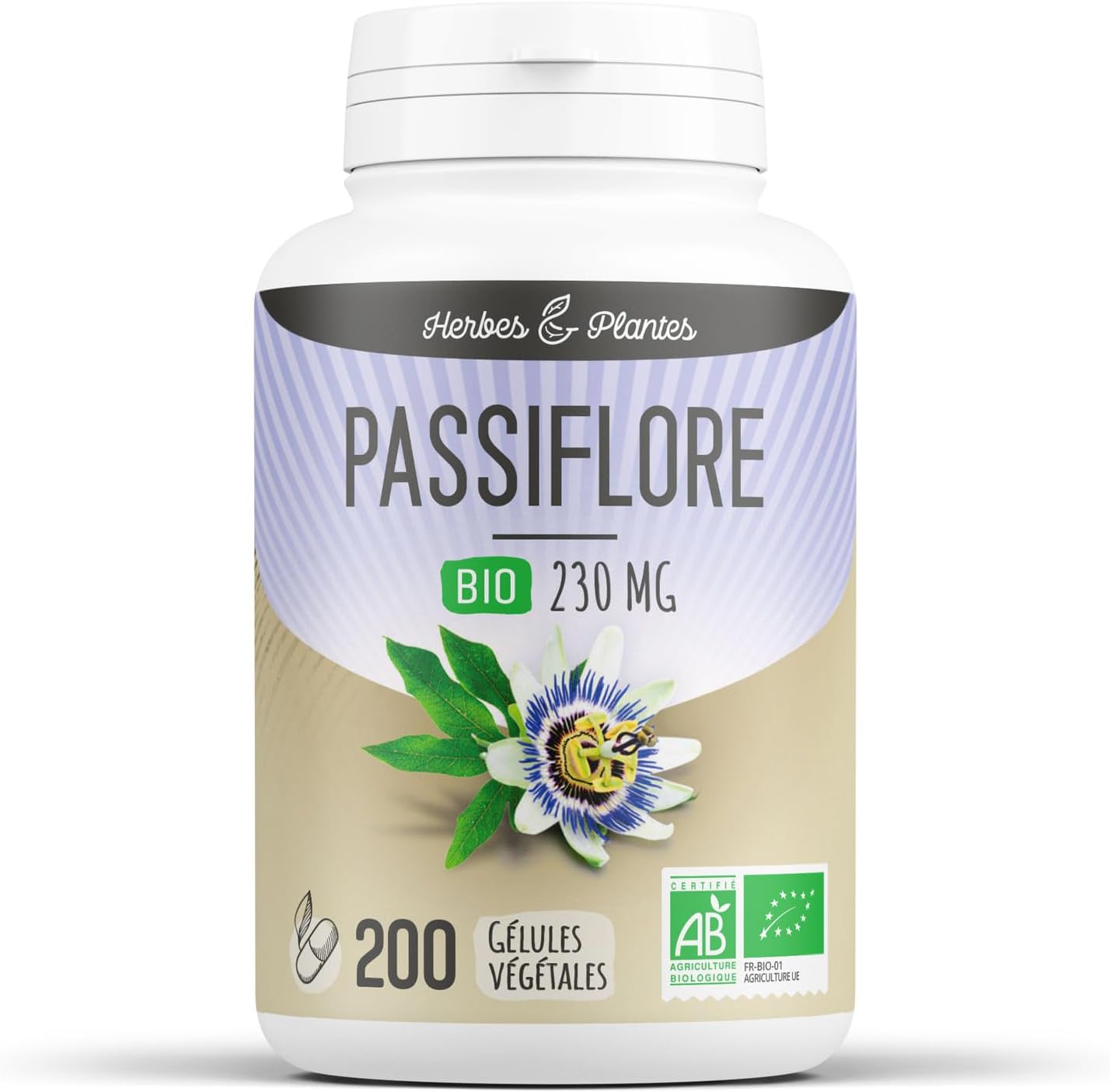 Herbes Et Plantes Passionflower Bio 200 Vegetable Capsules 230 mg - Image 2