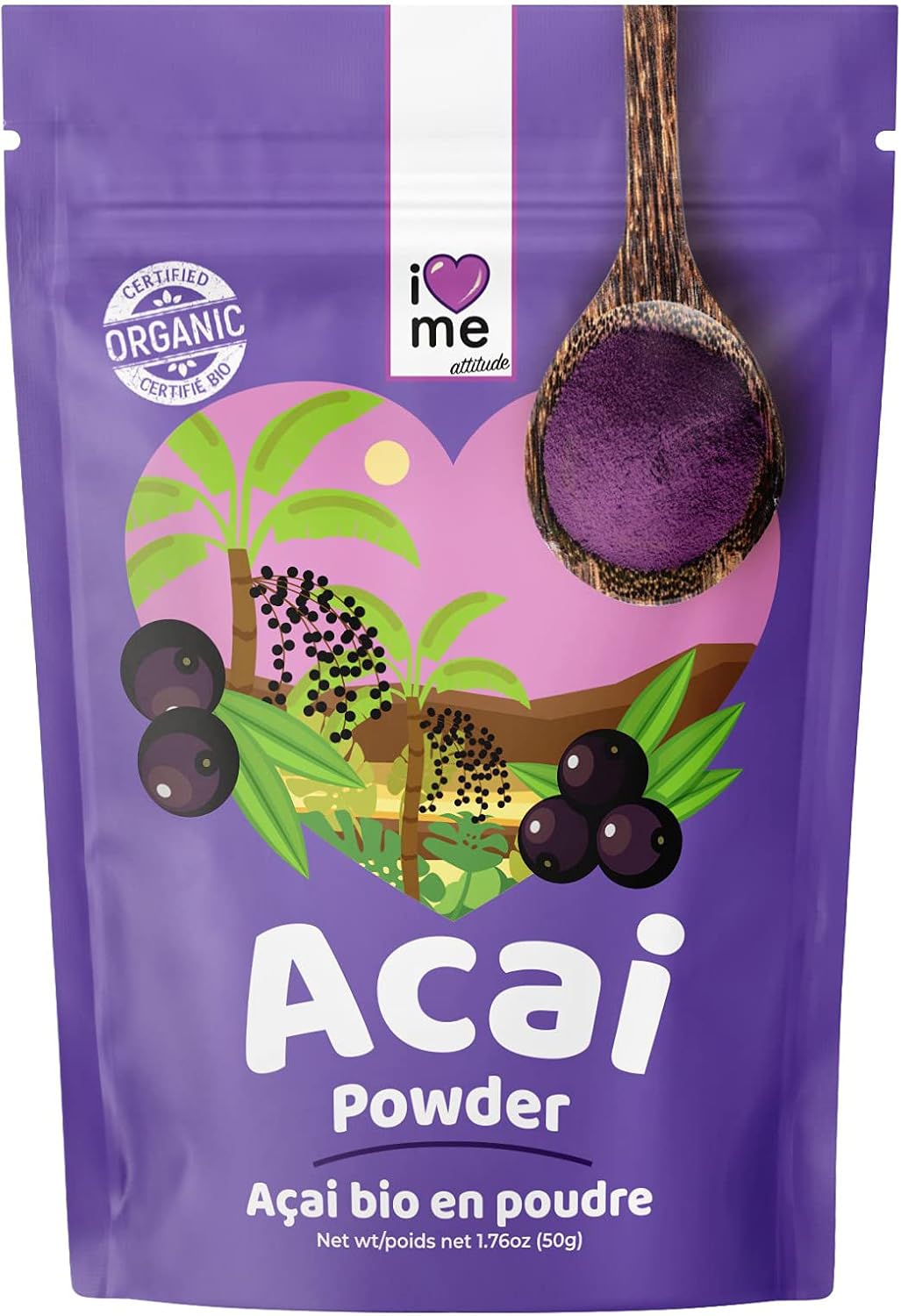 I Love ME | Organic Acai Powder, 50g | Vegan, Non-GMO, Raw, Freeze-Dried, 100% Pure - Image 2