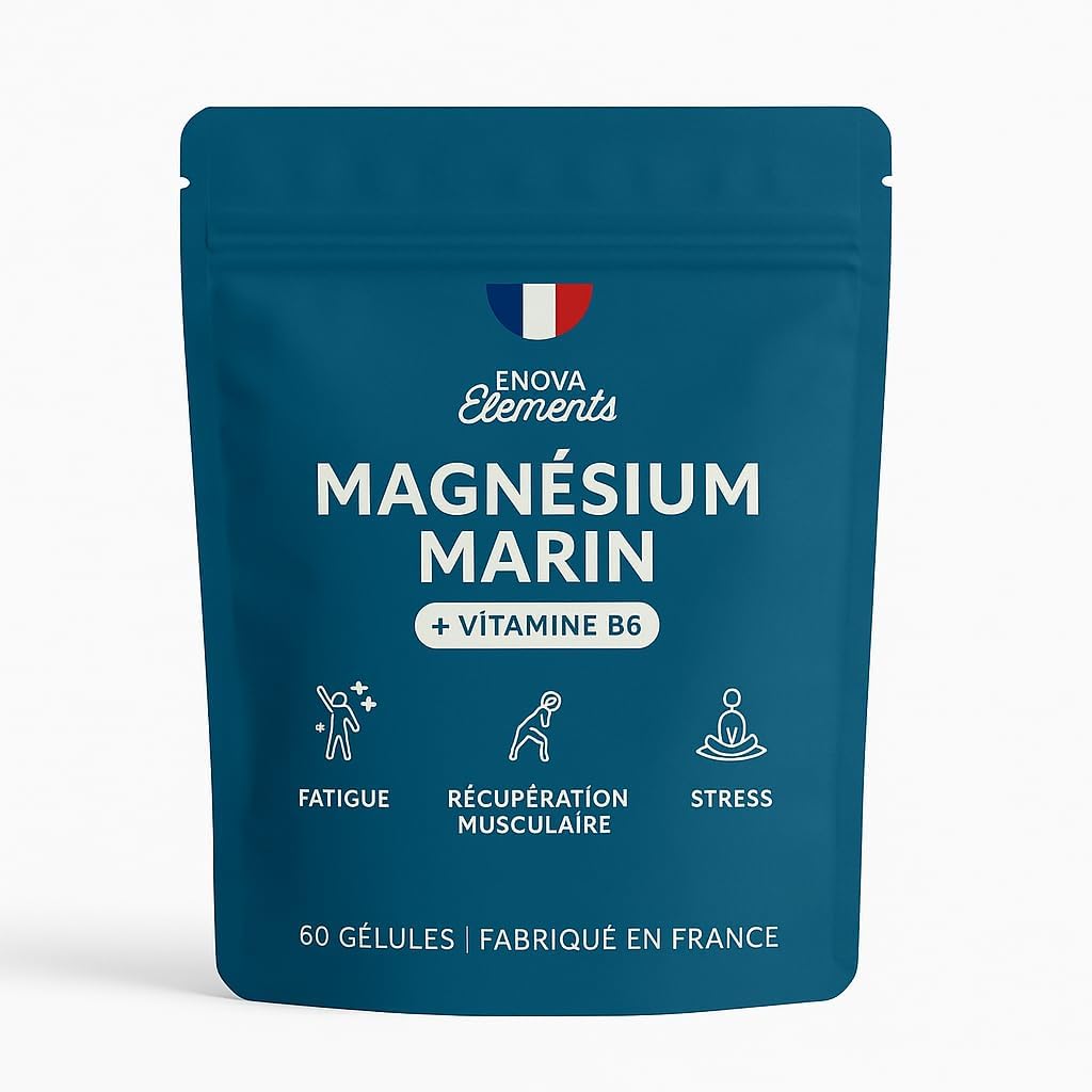 MARINE MAGNESIUM + Vitamin B6 | Up to 300 mg/day | Against fatigue, anti-stress, muscle recovery | Up to 6 months cure | Food supplement | Made in France - Image 2