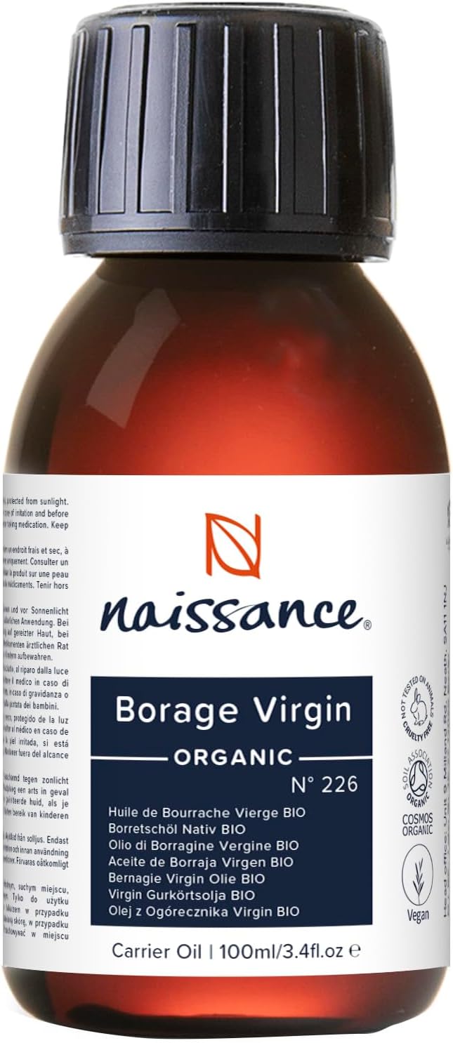 Naissance Certified Organic Virgin Borage Oil (No. 226) - 50ml - Pure and Naturally Rich in GLA (Gamma Linolenic Acid) - For Skin, Face, Body, Hair, Massage, Vegan - Image 2