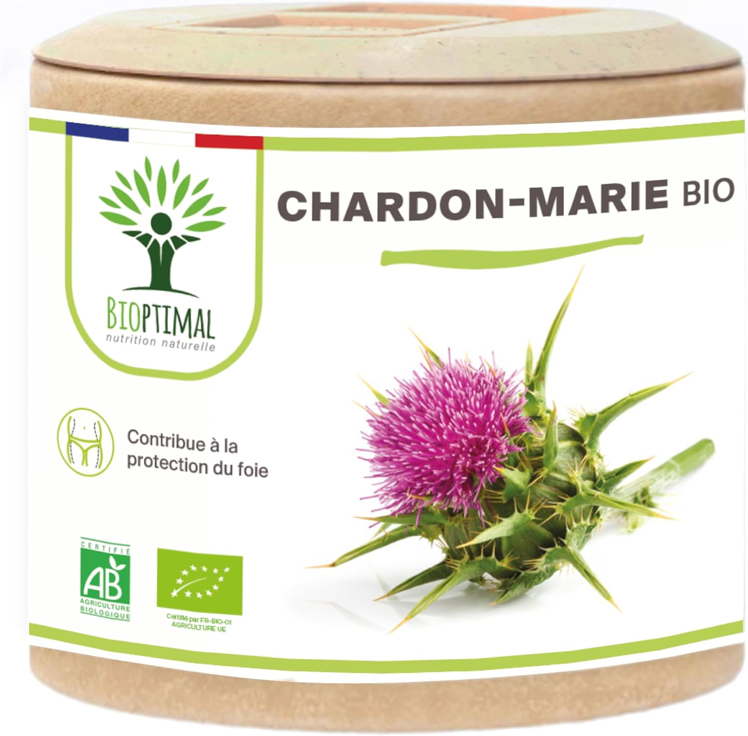 Organic Milk Thistle - Bioptimal - Food Supplement - Natural Detox Detox Liver Digestion - 100% Pure - Silymarin Silybin - 300 mg/Capsule - Made in France - Ecocert Certified - 60 Capsules - Image 2