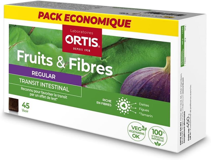 Ortis fruits & fibres regular intestinal transit 45 chewable cubes - Image 2