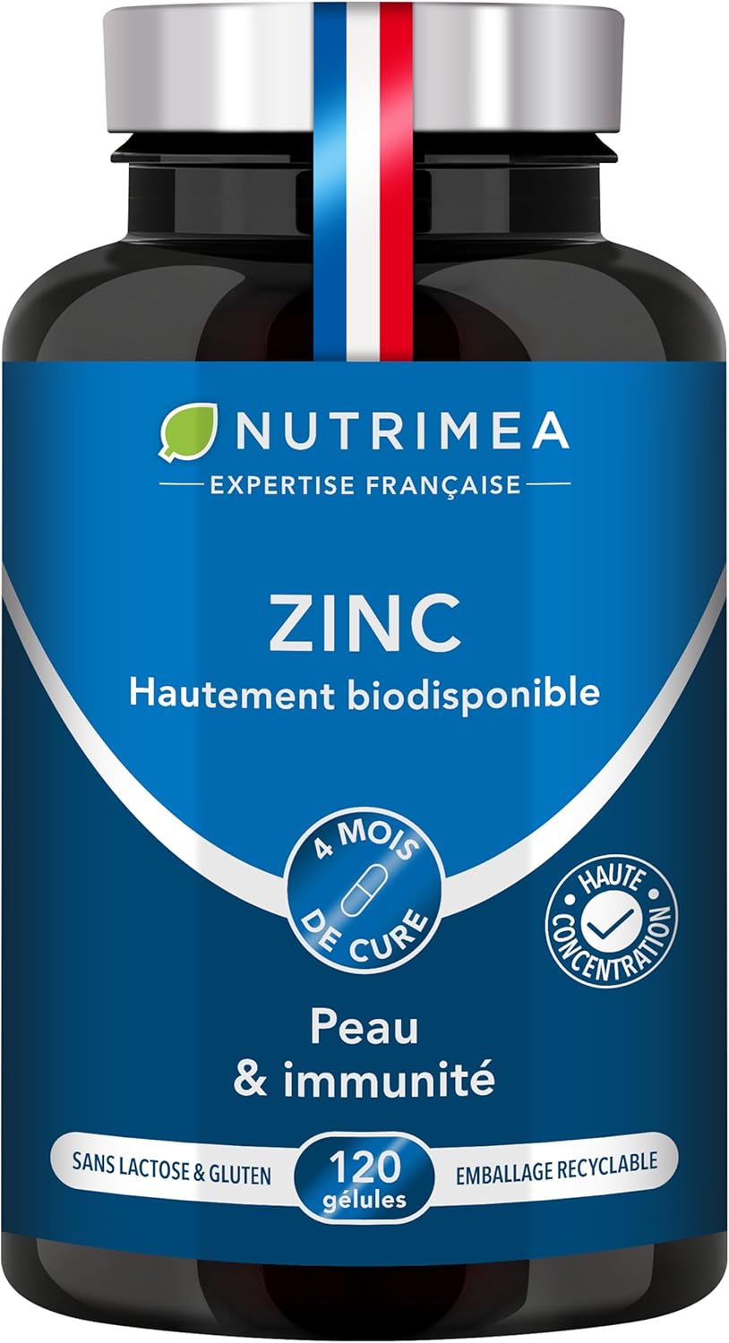 ZINC Citrate - 100% Pure Formula - High Absorption - Helps Fight Acne - Provides 40 mg of Including 12.5 mg of Zinc Element (Zn) - 120 Vegan Capsules - Nutrimea - Made in France - Image 2