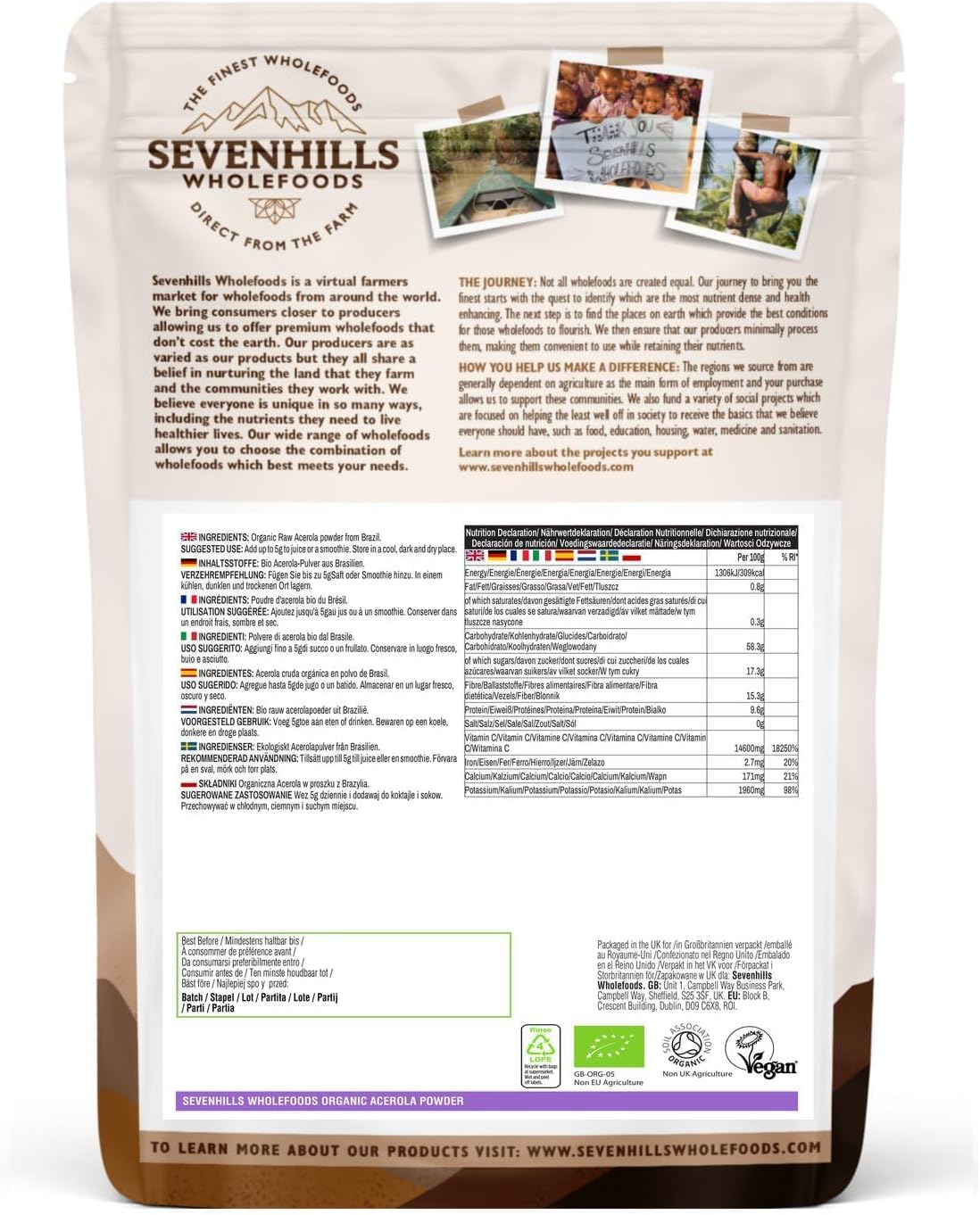 Sevenhills Wholefoods Organic Acerola Powder 250g - Image 3