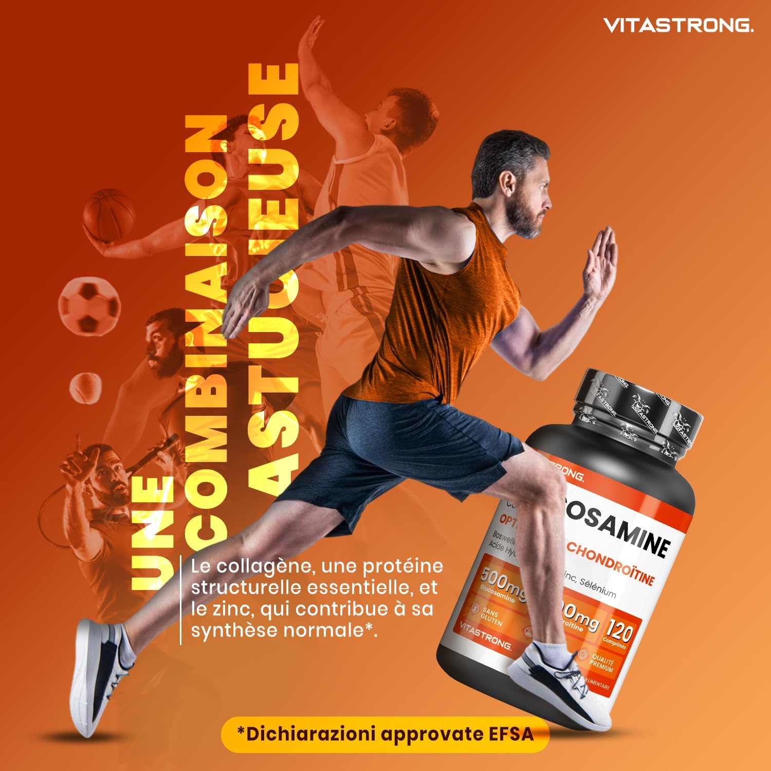 Glucosamine Chondroitin Vitastrong with MSM, Collagen and Hyaluronic Acid, Zinc, Selenium, Manganese, Boswellia for Bone, Joints, Cartilage, Chondroitin Glucosamine Complex Natural Premium - Image 9