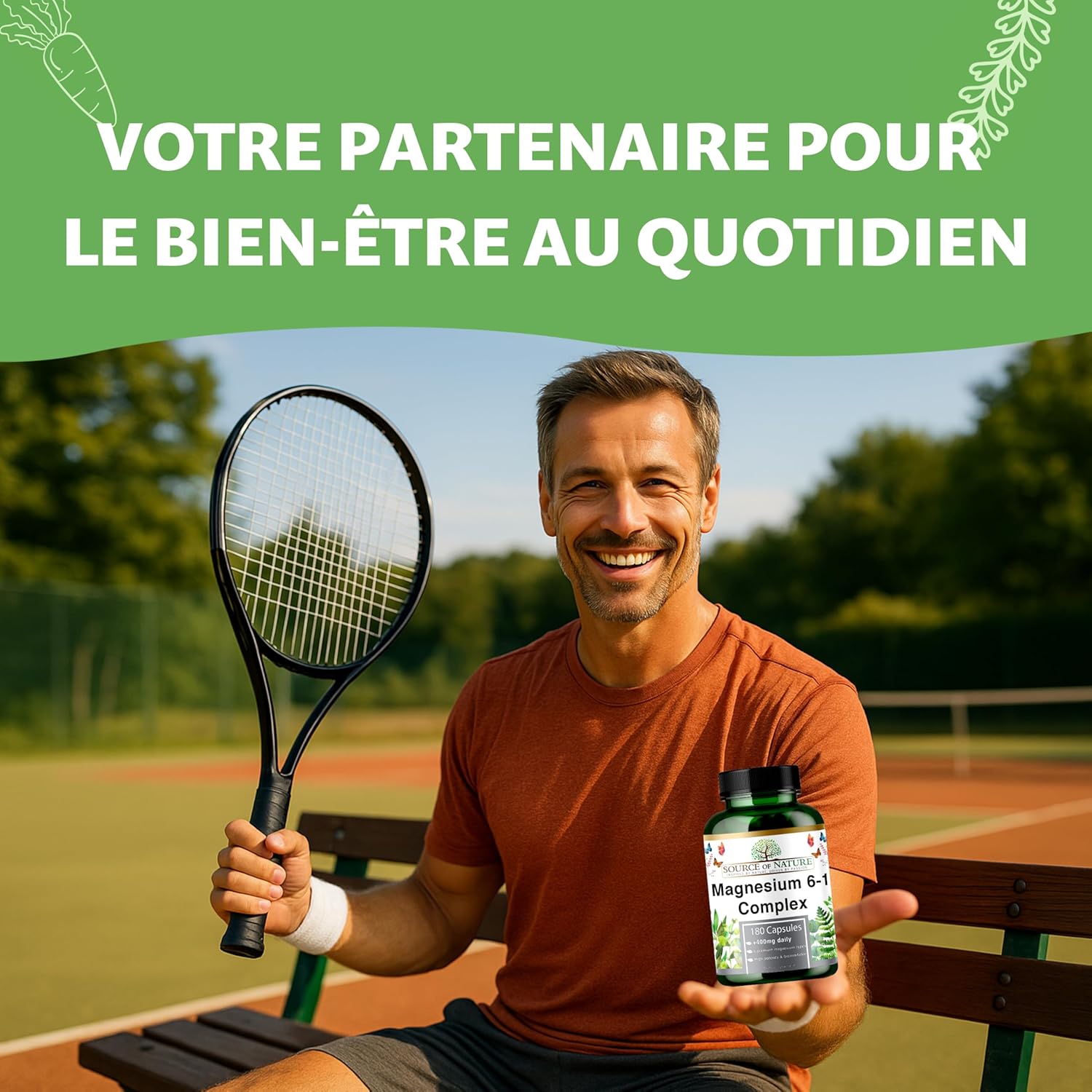 Magnesium Complex 6-1 1500 mg Daily | 400 mg Magnesium Elemental | Oxide, Bisglycinate, Malate, Taurate, Citrate & Aspartate | 180 Vegan Capsules | High Concentration & Bioavailability - Image 6