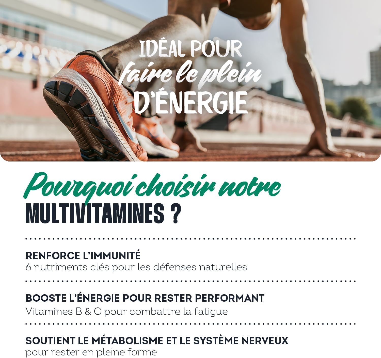 Multivitamins - Energy, Immunity & Vitality - Vitamins C, D, B12, B6 - Food Supplement 12 Vitamins & 7 Minerals - Vegan - 30 Day Cure - Made in France IMPULSE NUTRITION - Image 4