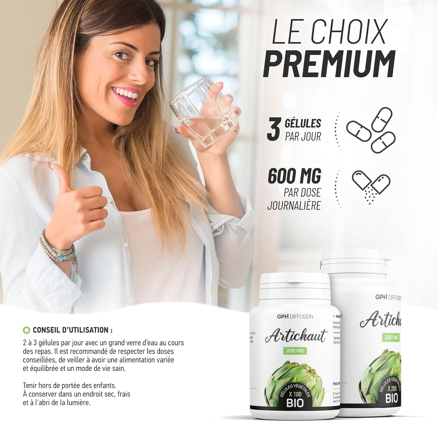 Organic Leaf Artichoke 200 mg - 100 Vegetable Capsules - Image 7