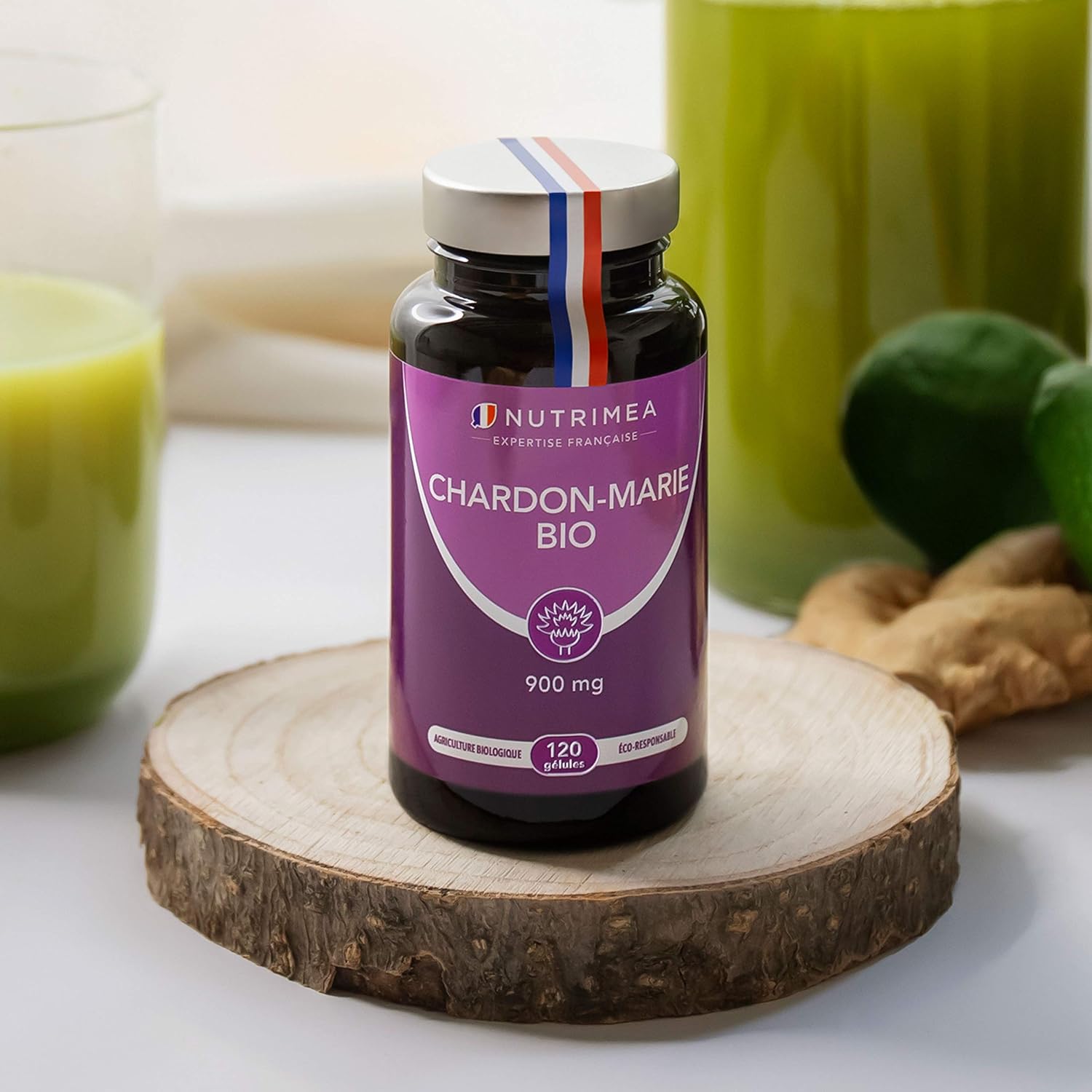 Organic Milk Thistle - Pure Seed Powder without Excipient - Triple Action Liver Supplement: Detoxification, Protection & Strengthening - Nutrimea - 120 Vegan Capsules - Made in France - Image 8