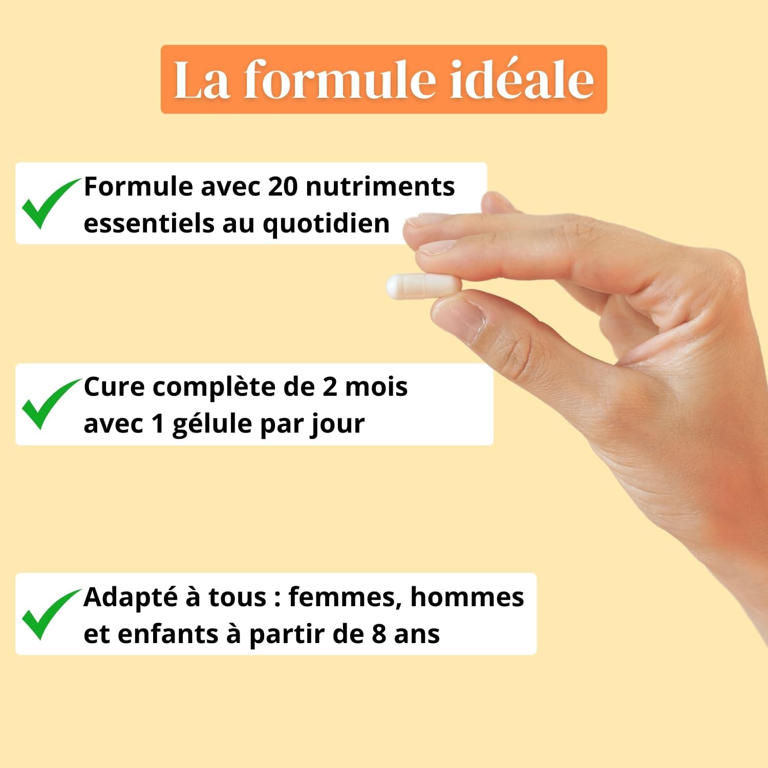 Multivitamins and minerals (2 months) - 20 Nutrients - Vitamins A, B, C, D3, E, K1 and H - Iodine, Selenium + Magnesium - Men/Women - Vegan - 60 capsules made in France - Argalys Essentiels - Image 3