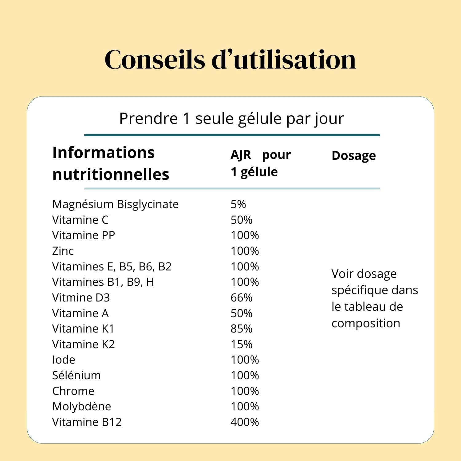 Multivitamins and minerals (2 months) - 20 Nutrients - Vitamins A, B, C, D3, E, K1 and H - Iodine, Selenium + Magnesium - Men/Women - Vegan - 60 capsules made in France - Argalys Essentiels - Image 8