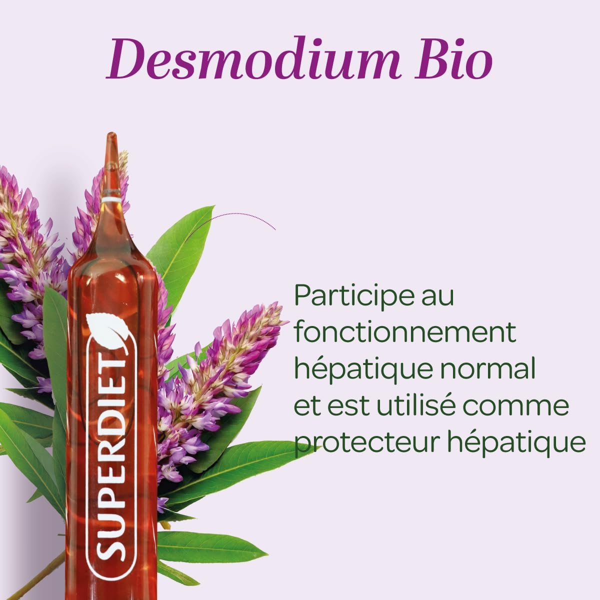 SUPERDIET – DESMODIUM - Liver well-being – Liver well-being, Hepathic drainer - Phytotherapy-Made in France - 20 ampoules 10 ml - Image 3