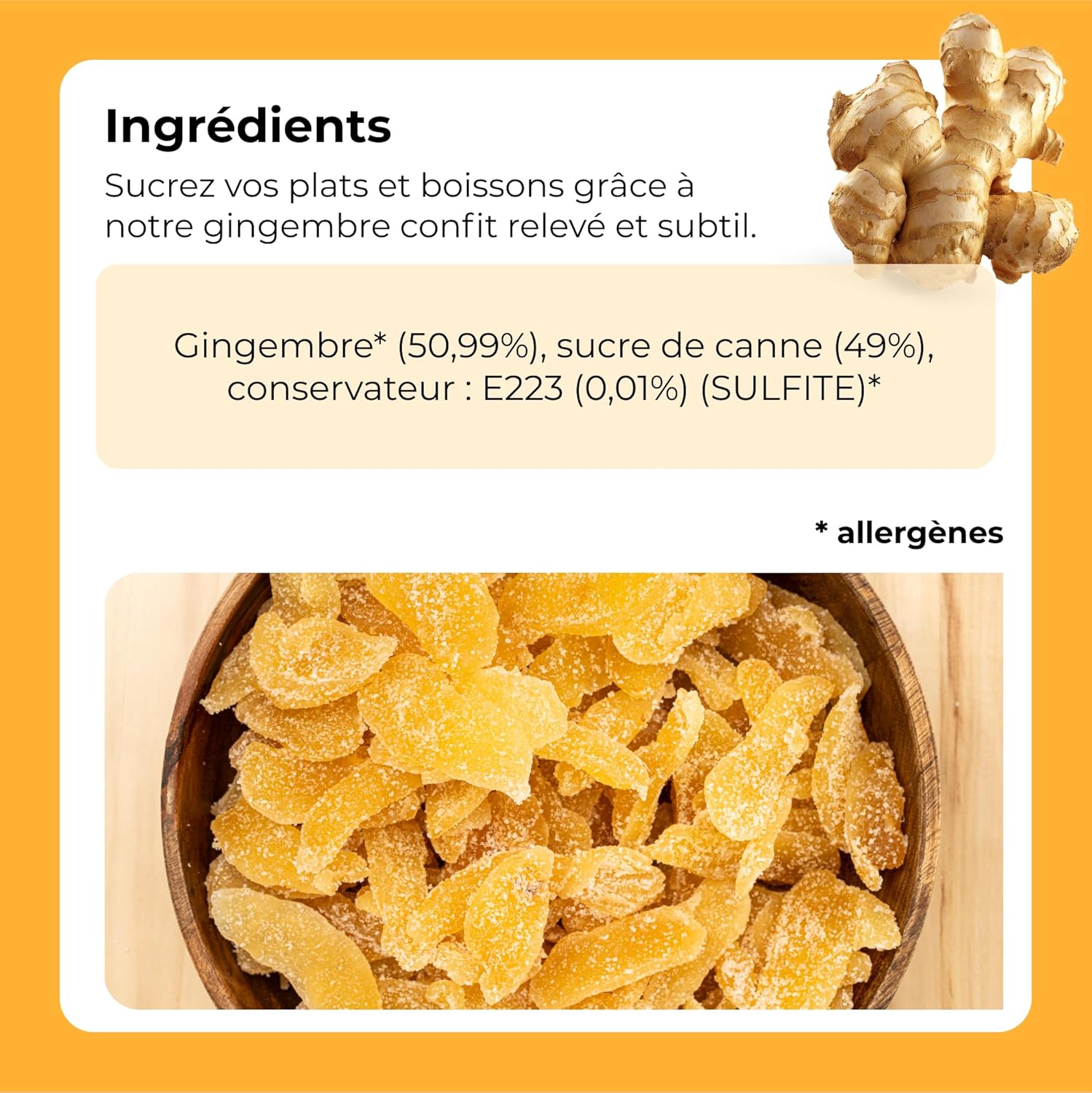 crystallized ginger 1 kg | Candied ginger strips | Sliced ginger | Sweet dried ginger | Sweet snack | IDEAL for recipes | Vegetarians and Vegans | Dorimed - Image 7