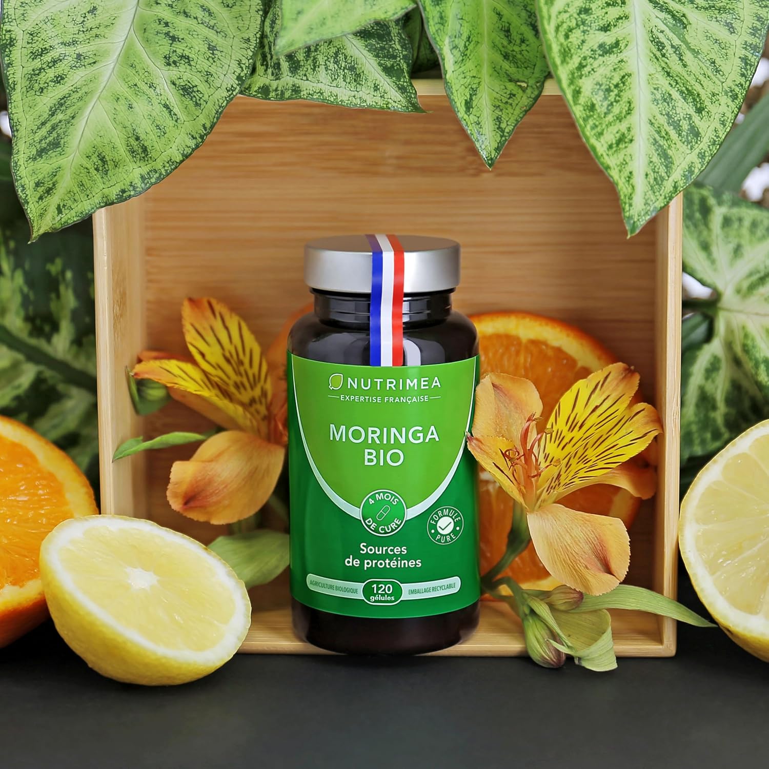 Moringa Oleifera Organic 310 mg - Super Food - Nutrients, Vitamins, Minerals, Amino Acids, Zinc and Magnesium - Tonus, Antioxidant, Immunity - 120 Vegan Capsules - Made in France - Nutrimea - Image 8