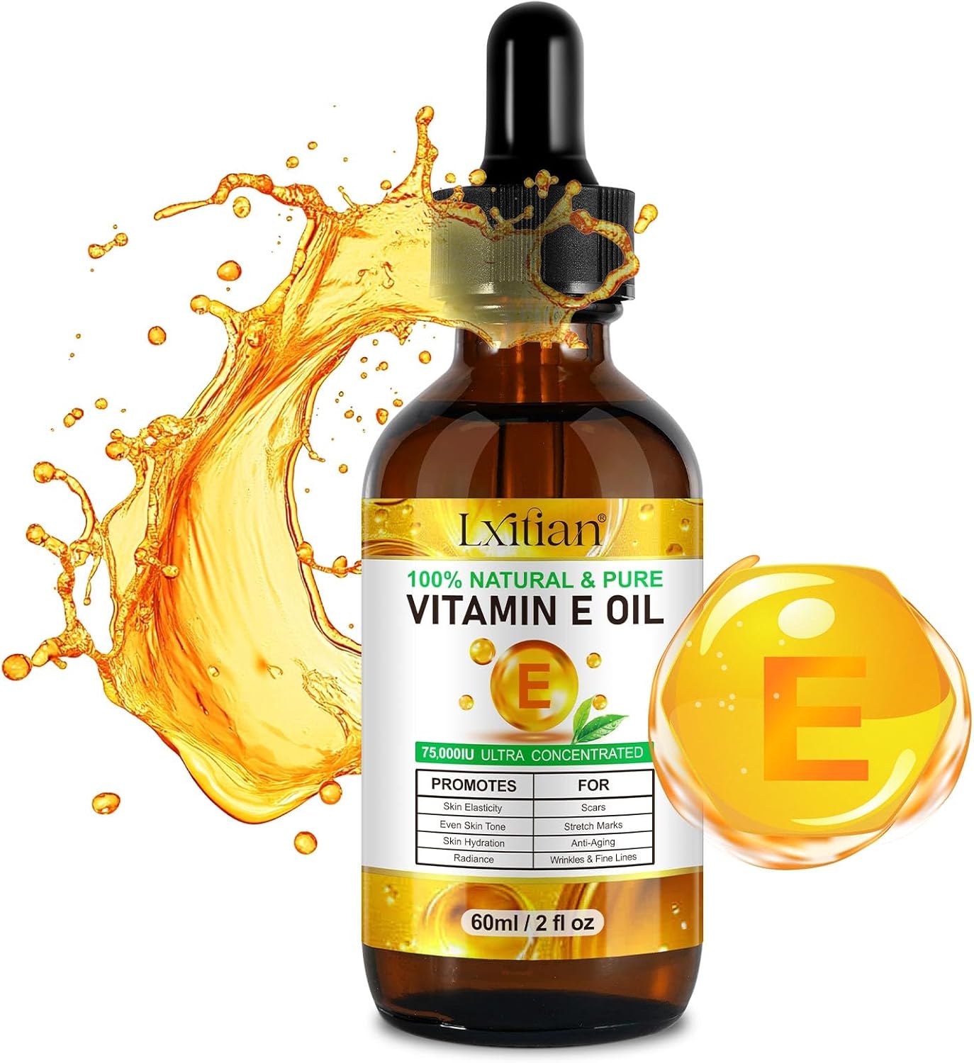 Vitamin E Oil for Face, Hair, Nails and Skin 100% Natural D-alpha-Tocopherol, 120 ml Vitamin E Anti-Aging Wrinkle Oil Ideal for Men and Women, Easy to Absorb - Image 8